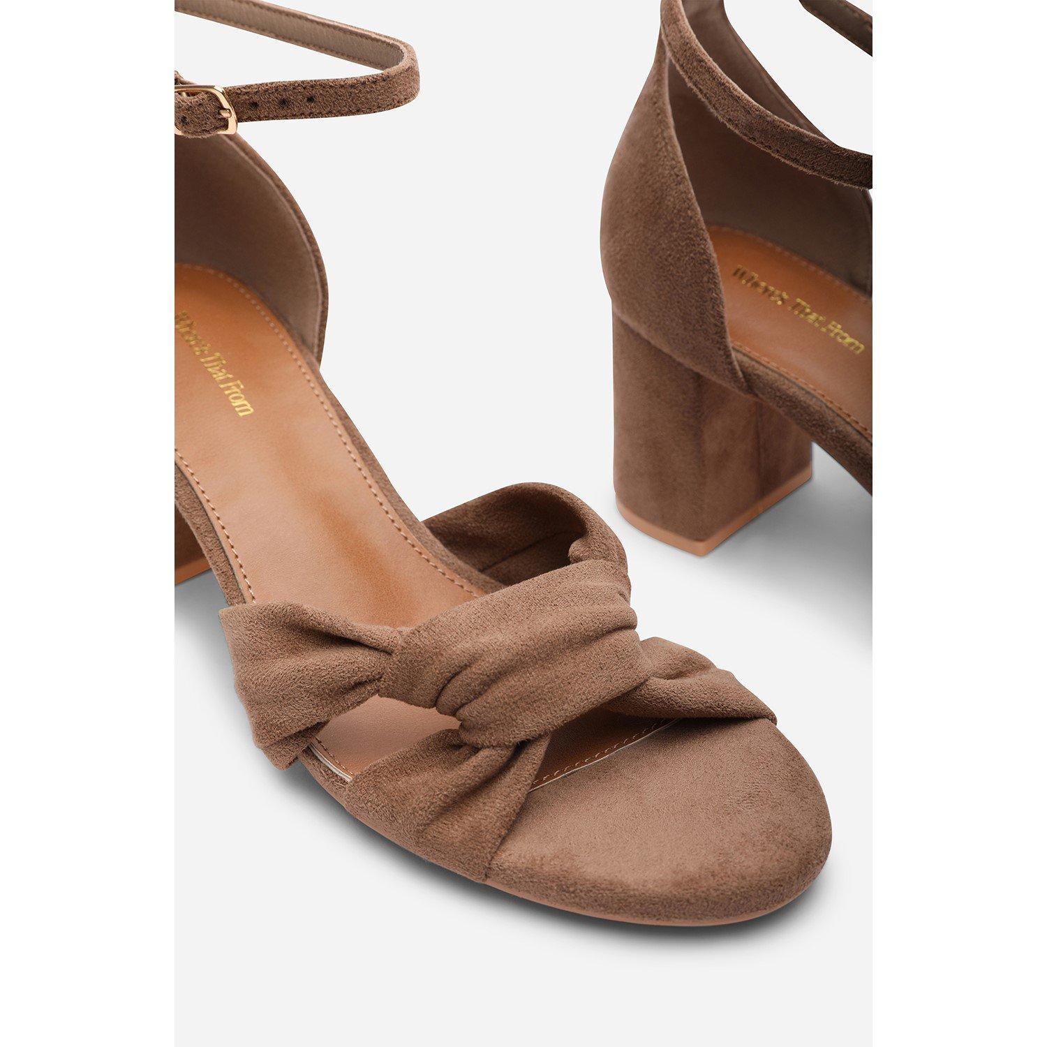 Camel - Wheres That From - Avelia Camel Strappy Block Heel Sandal - 4