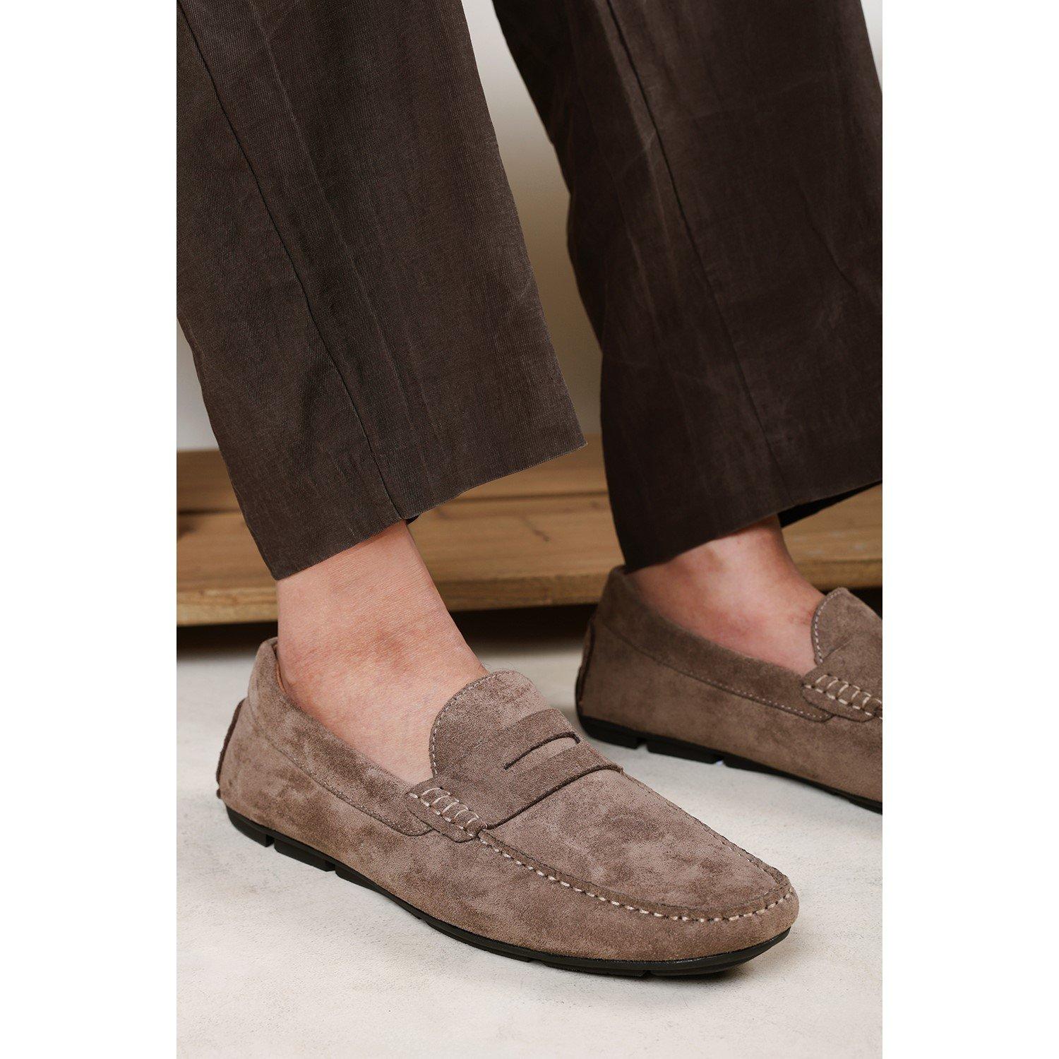 Khaki - Wheres That From - Kyle Suede Slip on Bubble Loafer - 1