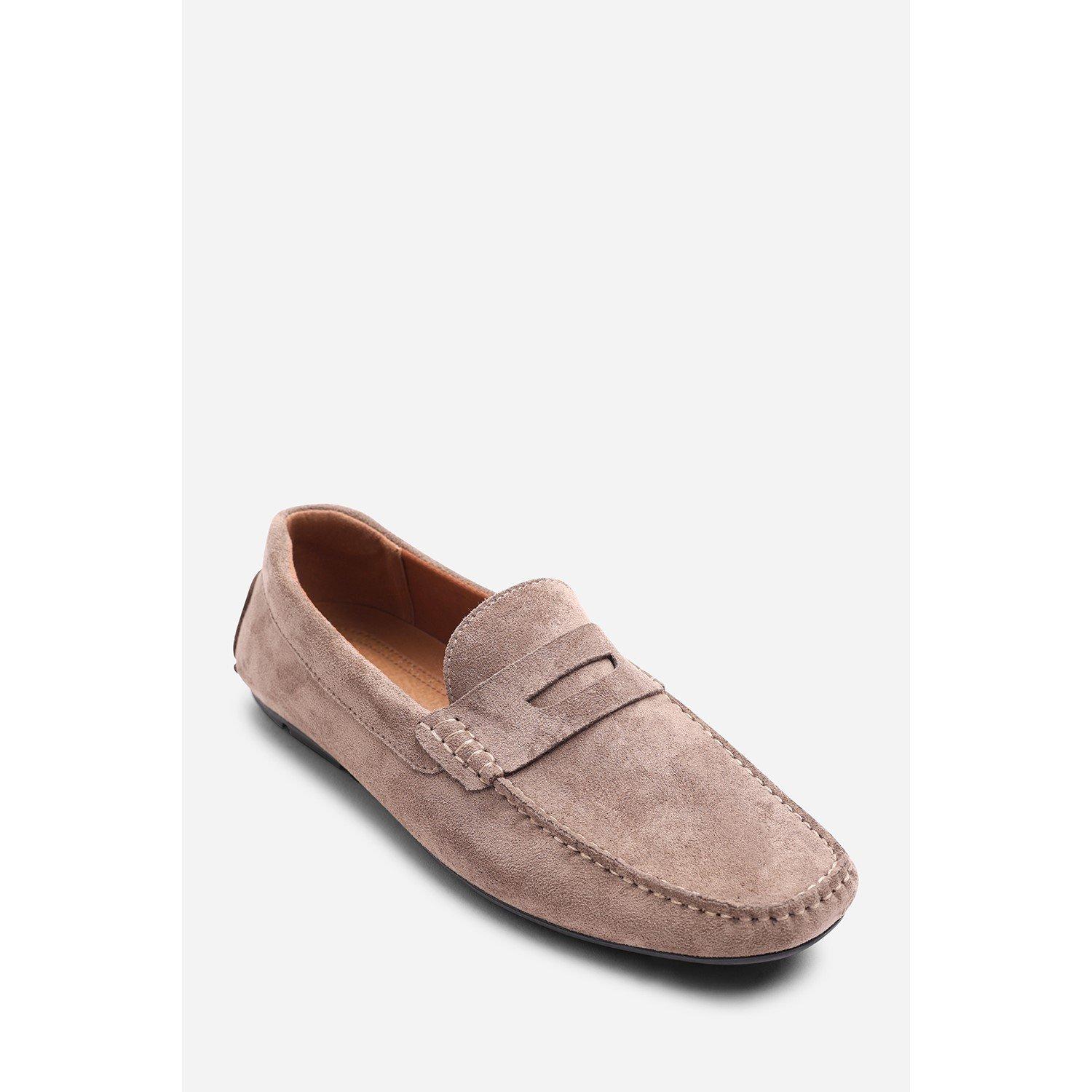Khaki - Wheres That From - Kyle Suede Slip on Bubble Loafer - 3