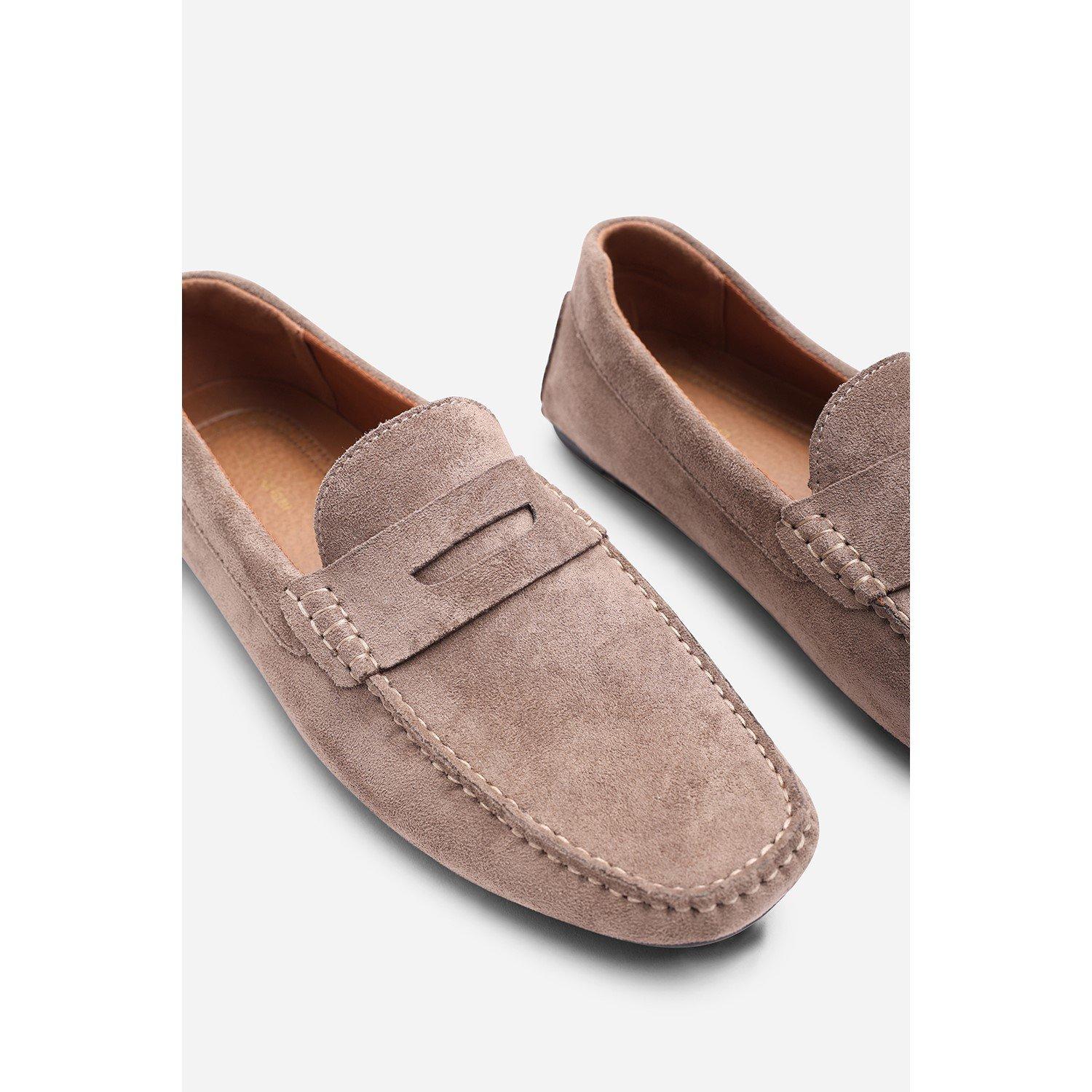 Khaki - Wheres That From - Kyle Suede Slip on Bubble Loafer - 5