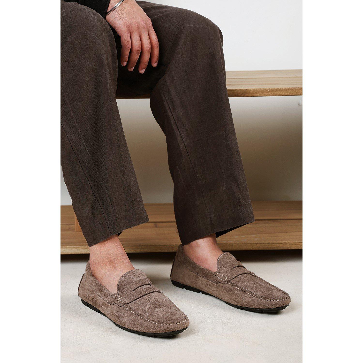 Khaki - Wheres That From - Kyle Suede Slip on Bubble Loafer - 7