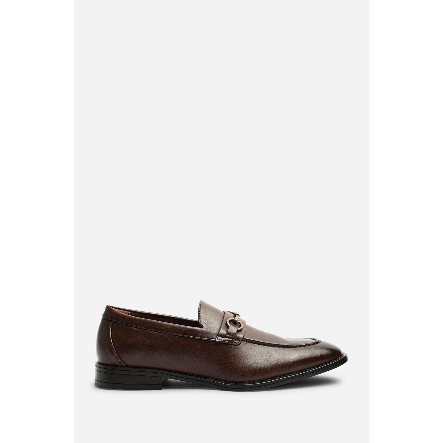 Dark Brown - Wheres That From - Declan Pointed Toe Slip On Buckle Loafer - 1