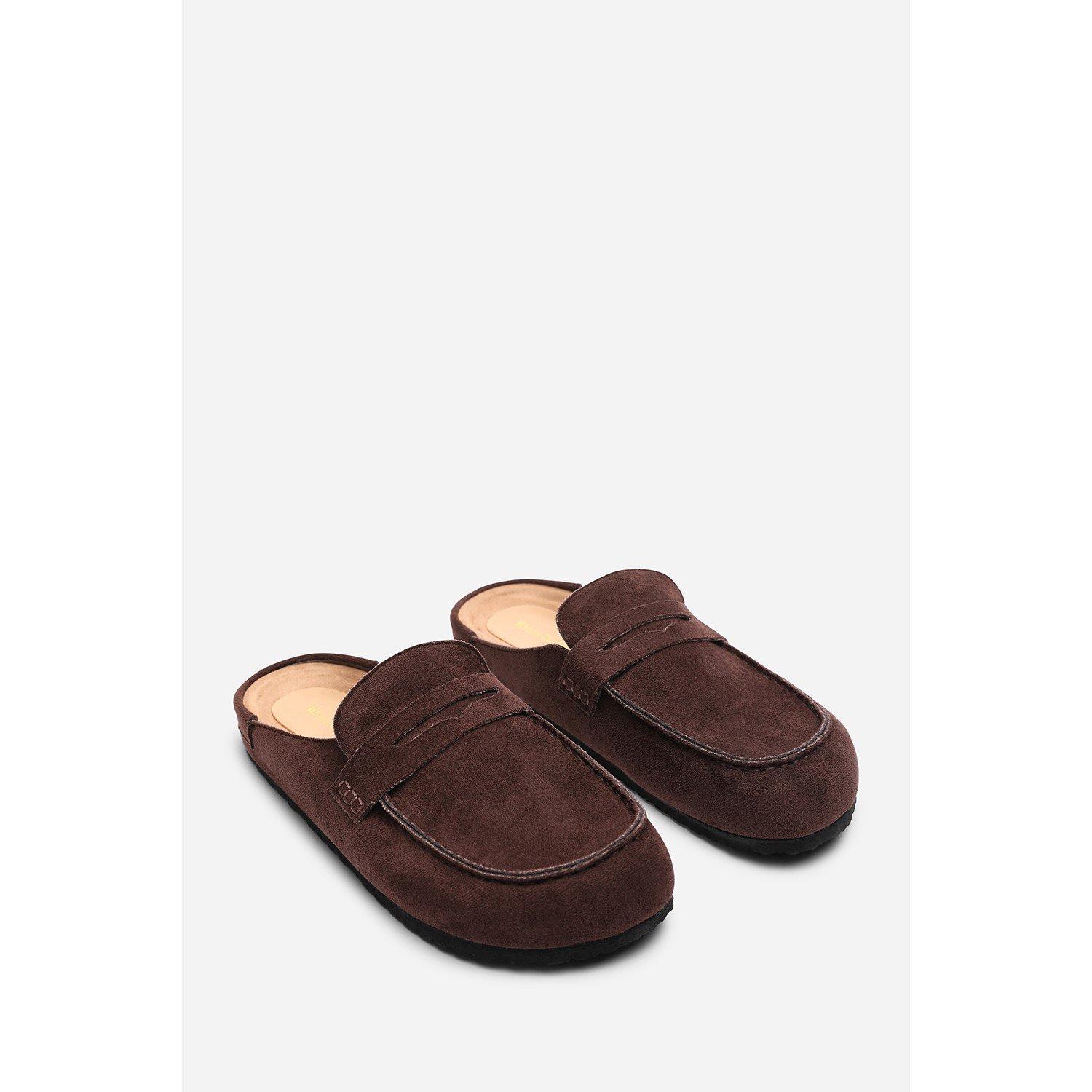 Brown - Wheres That From - Honeybee Dark Brown Low Back Slip on Mule - 4