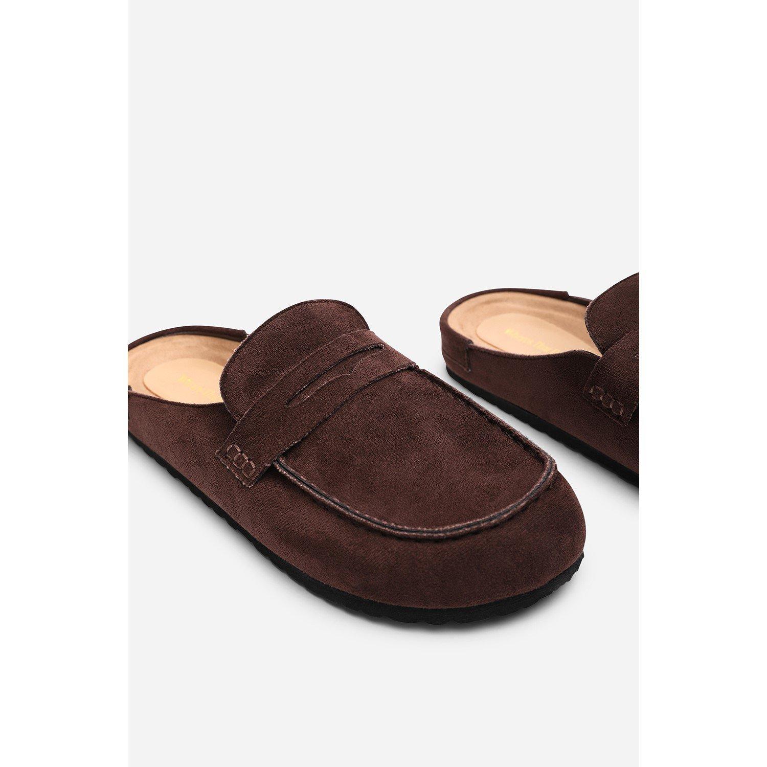 Brown - Wheres That From - Honeybee Dark Brown Low Back Slip on Mule - 5