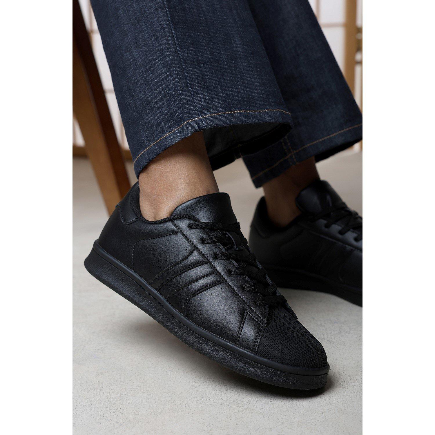 Black - Wheres That From - Yamileth Stripe Panel Detailed Trainer - 1