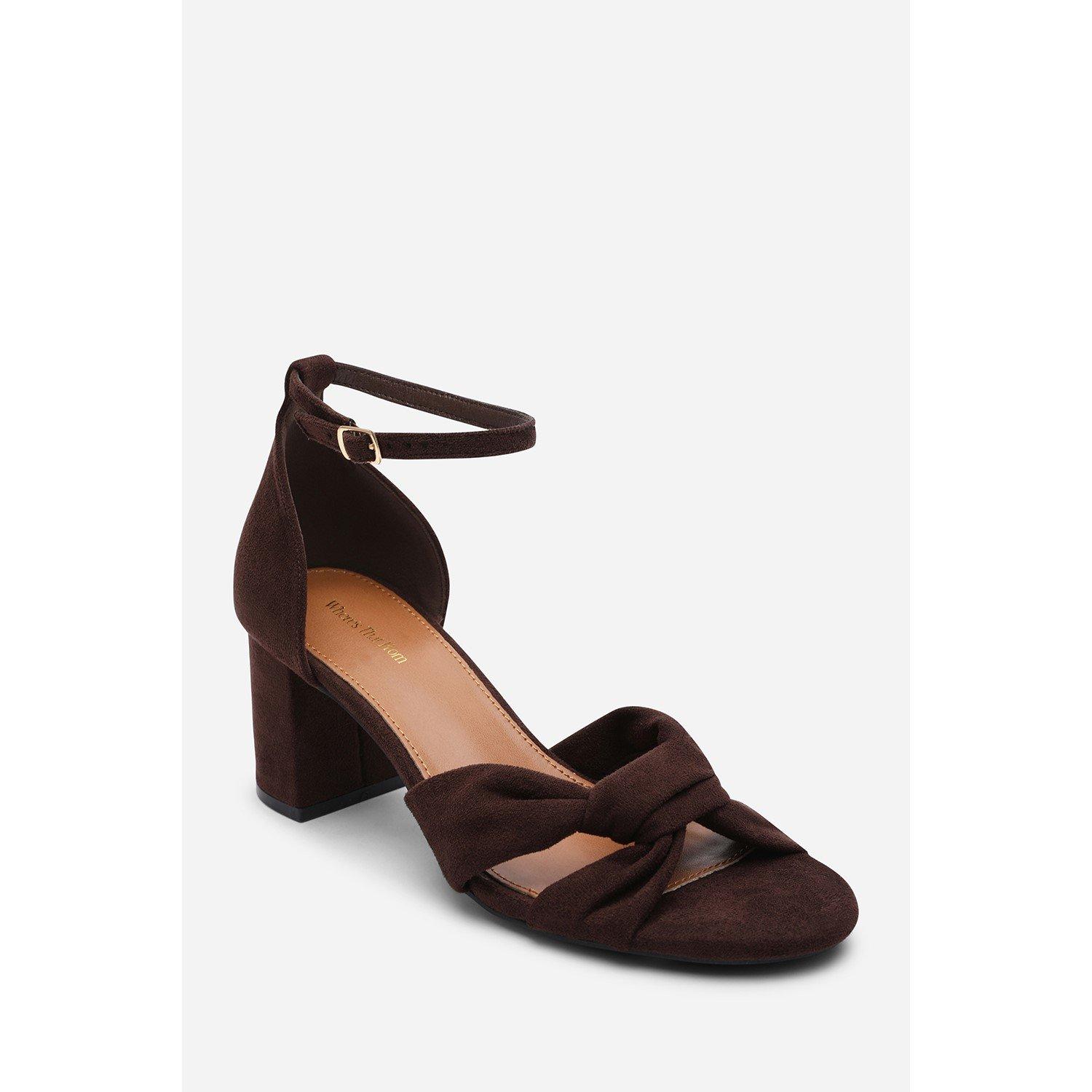 Dark Brown - Wheres That From - Avelia Dark Brown Strappy Block Heel Sandal - 3
