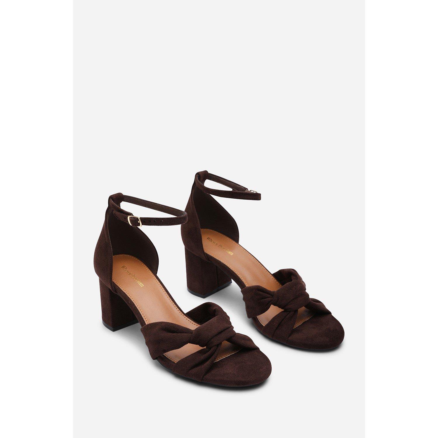 Dark Brown - Wheres That From - Avelia Dark Brown Strappy Block Heel Sandal - 4