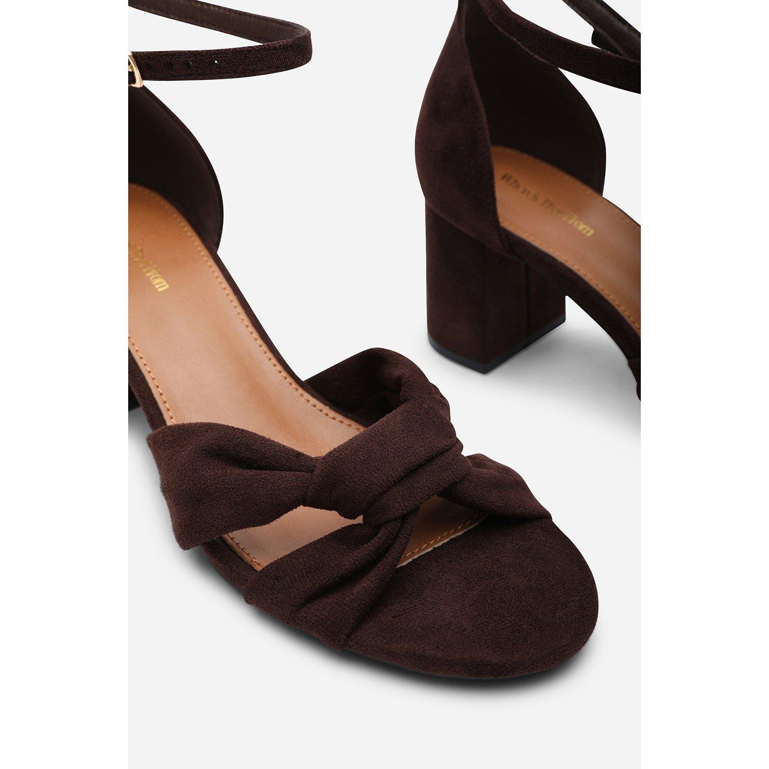 Dark Brown - Wheres That From - Avelia Dark Brown Strappy Block Heel Sandal - 5