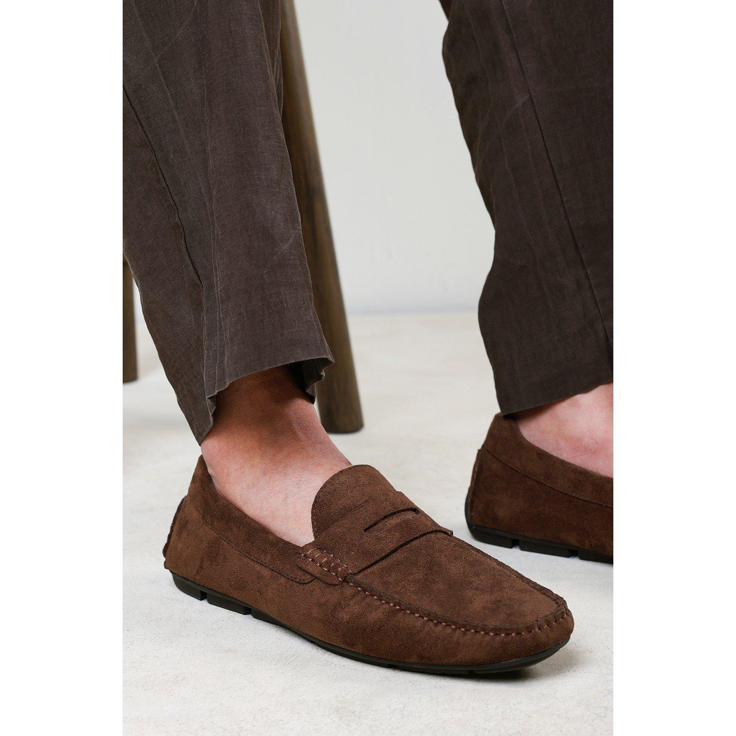 Dark Brown - Wheres That From - Kyle Suede Slip on Bubble Loafer - 1