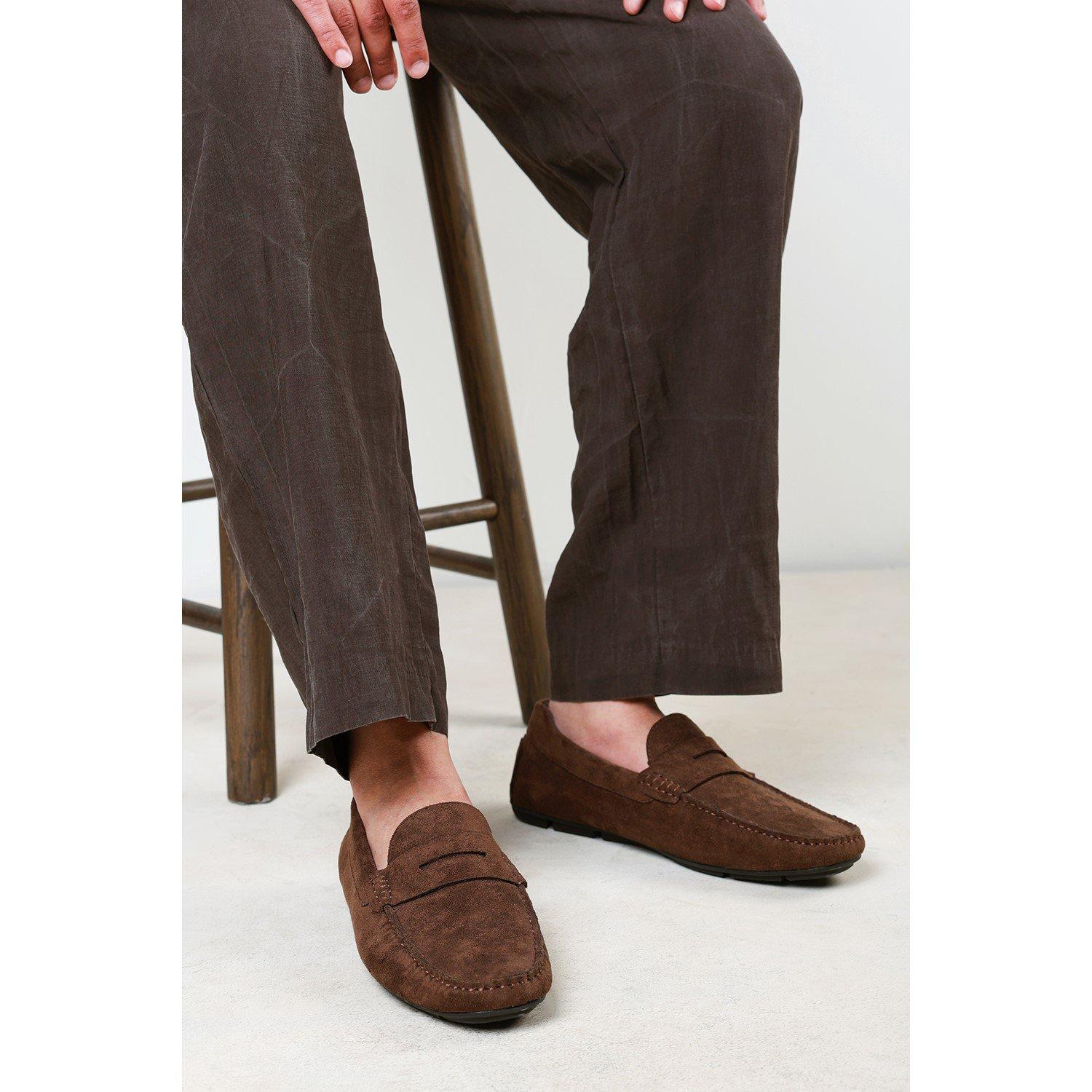 Dark Brown - Wheres That From - Kyle Suede Slip on Bubble Loafer - 2