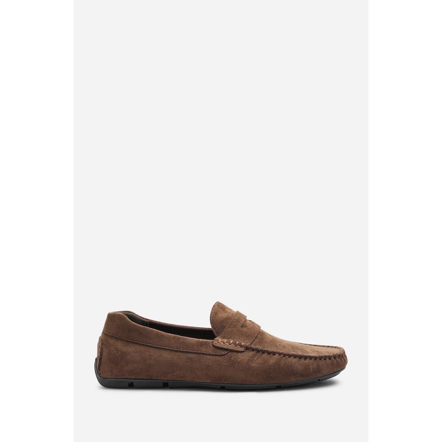 Dark Brown - Wheres That From - Kyle Suede Slip on Bubble Loafer - 3