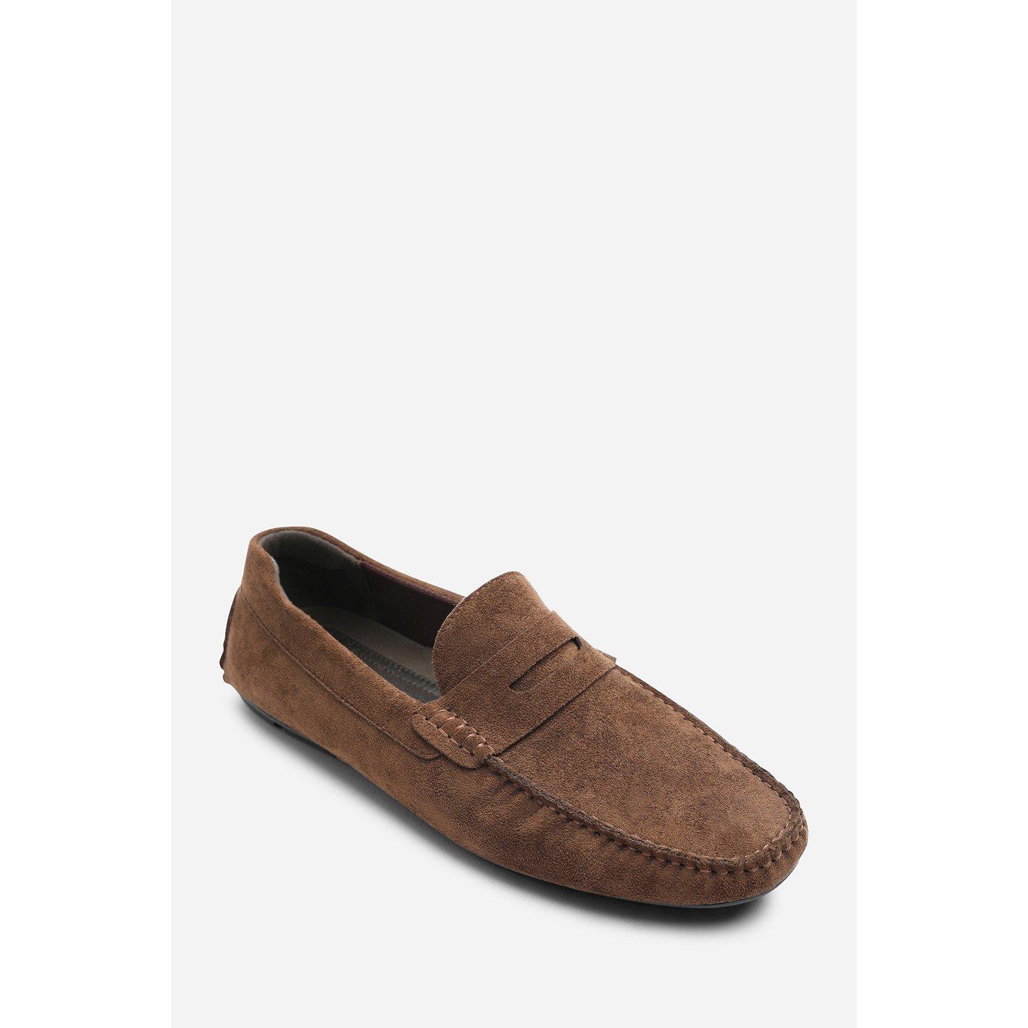 Dark Brown - Wheres That From - Kyle Suede Slip on Bubble Loafer - 4