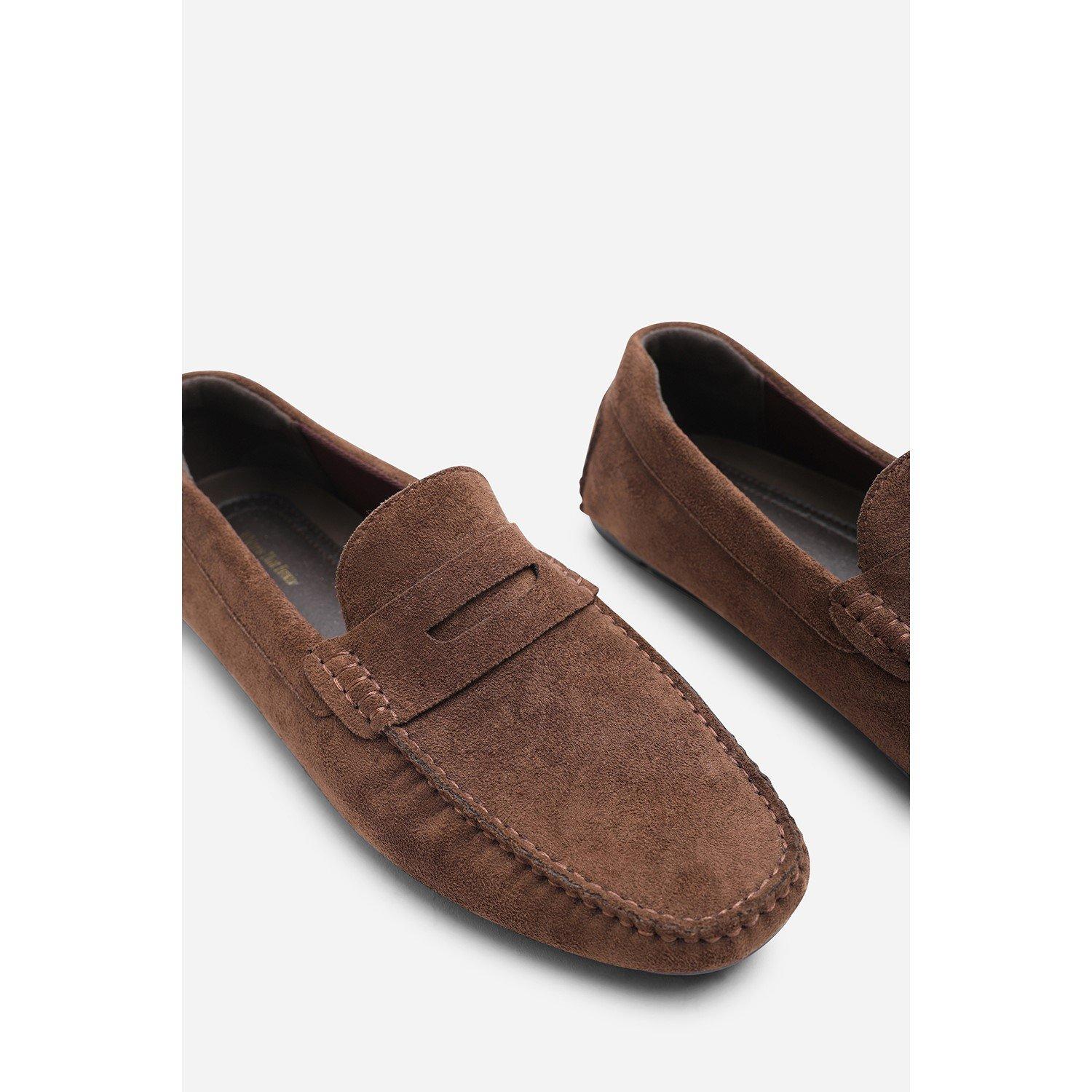 Dark Brown - Wheres That From - Kyle Suede Slip on Bubble Loafer - 6