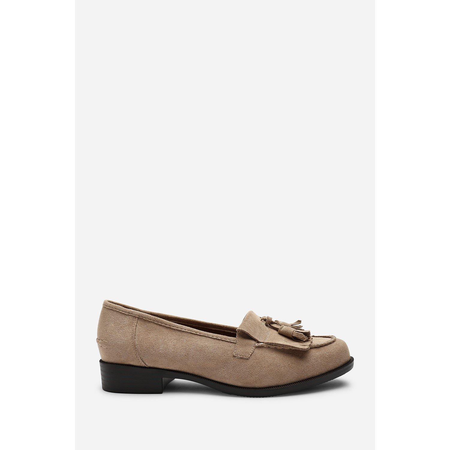 Camel - Wheres That From - Avani Flatform Slip On Loafers Shoes With Tassel - 3