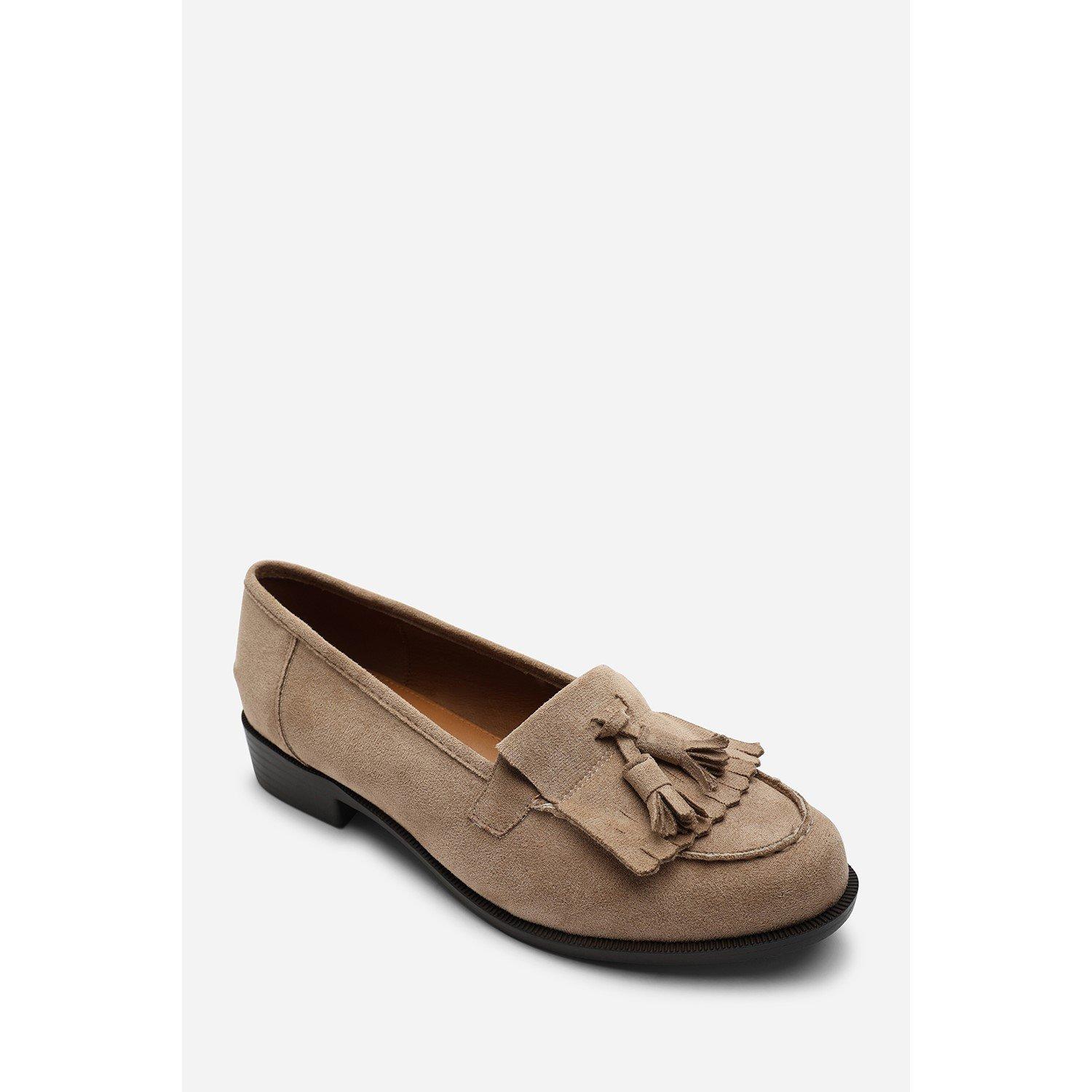 Camel - Wheres That From - Avani Flatform Slip On Loafers Shoes With Tassel - 4