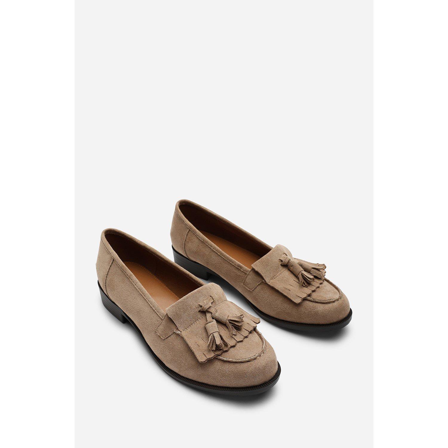 Camel - Wheres That From - Avani Flatform Slip On Loafers Shoes With Tassel - 5