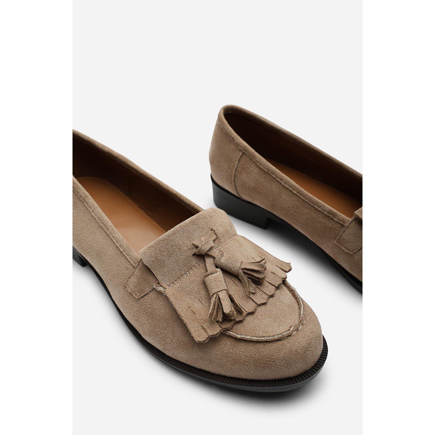 Camel - Wheres That From - Avani Flatform Slip On Loafers Shoes With Tassel - 6