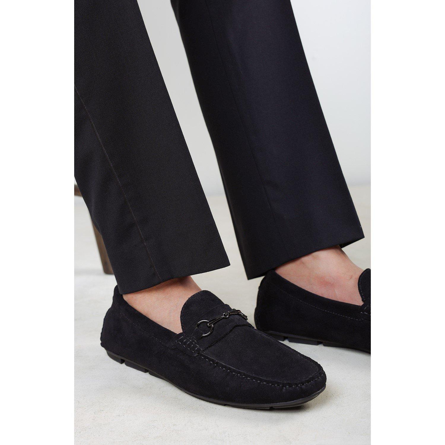 Black - Wheres That From - Hudson Suede Slip On Buckle Loafer - 1