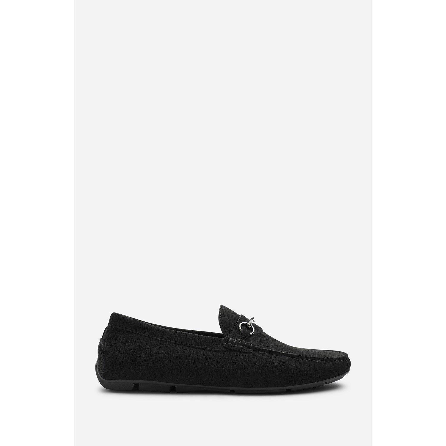 Black - Wheres That From - Hudson Suede Slip On Buckle Loafer - 2