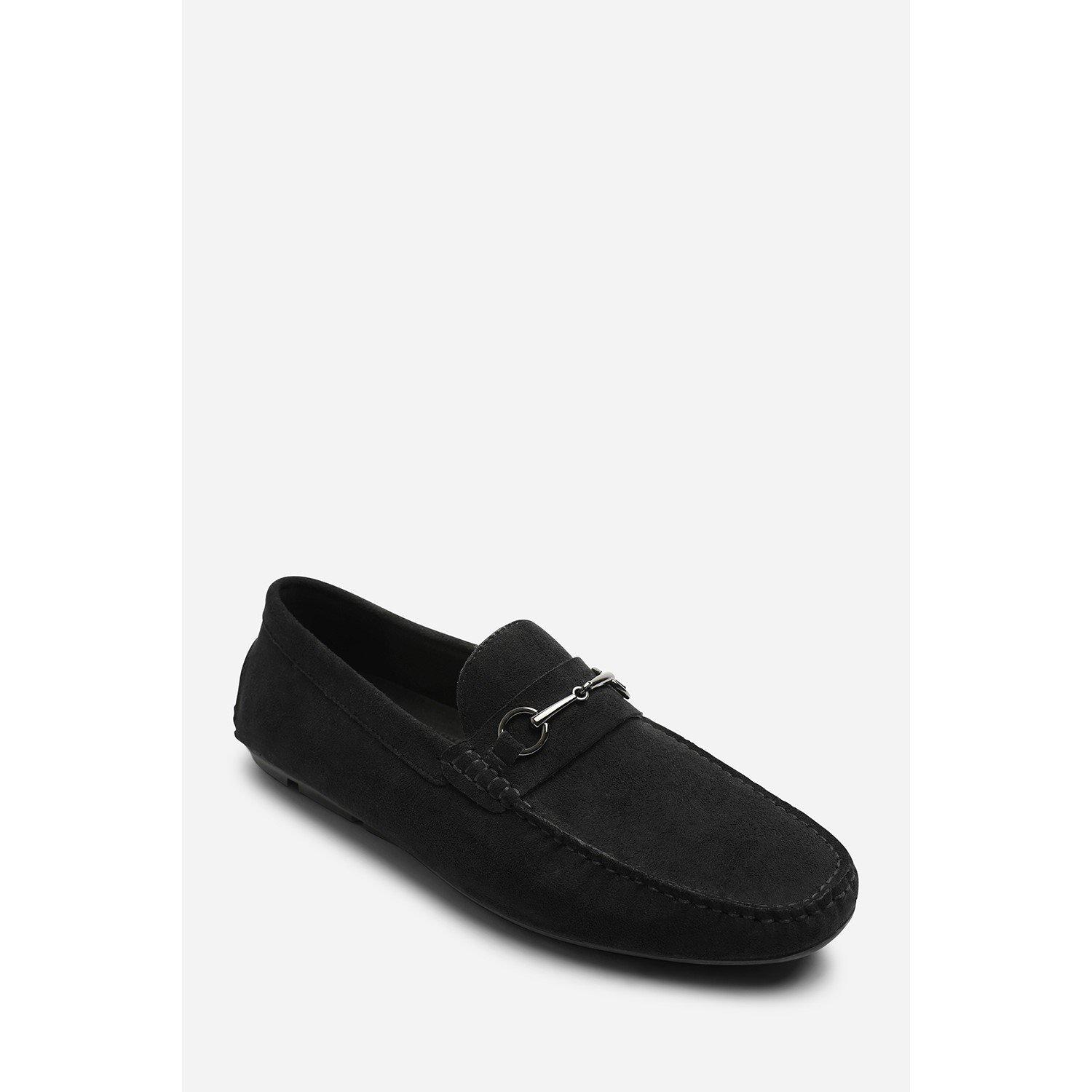 Black - Wheres That From - Hudson Suede Slip On Buckle Loafer - 3