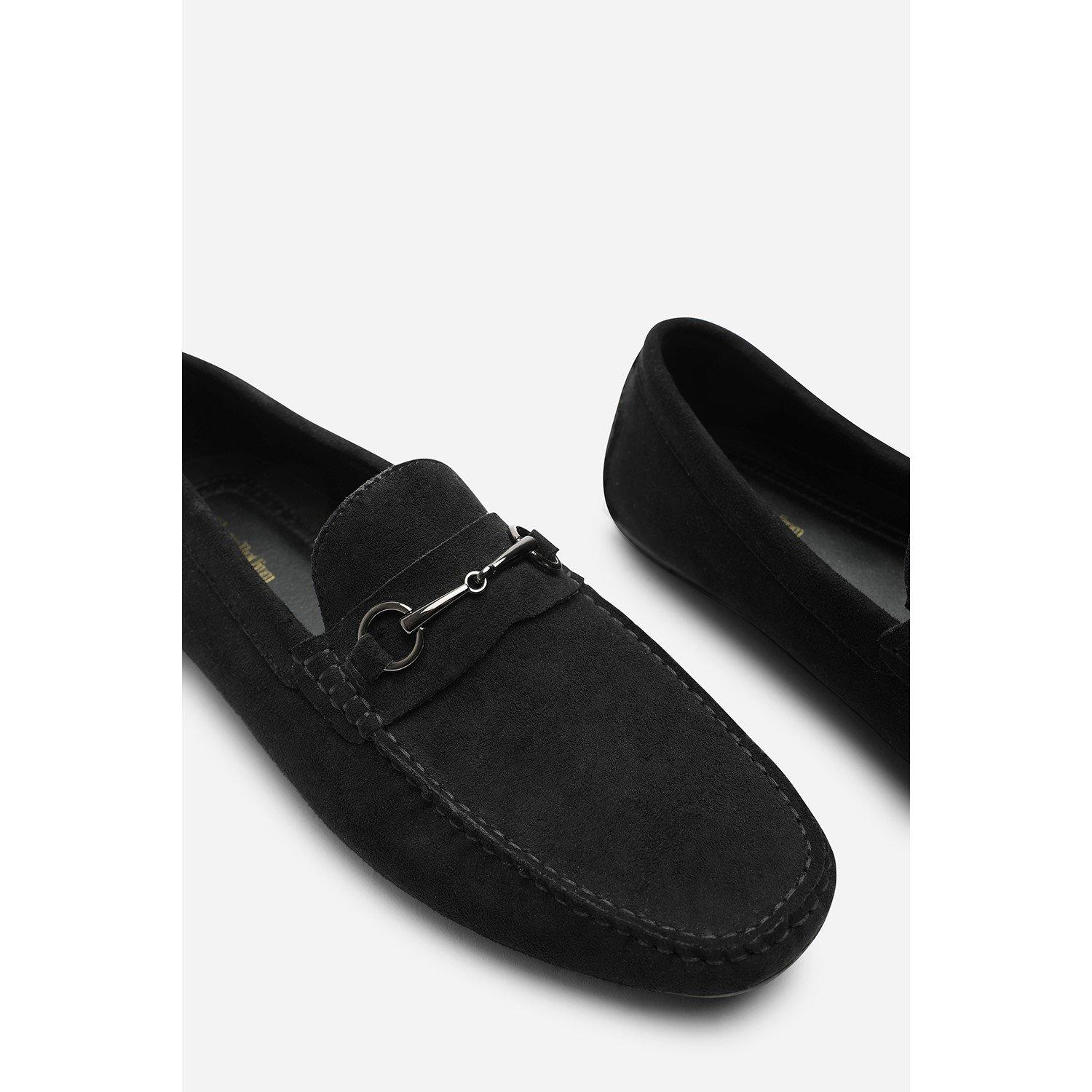 Black - Wheres That From - Hudson Suede Slip On Buckle Loafer - 5