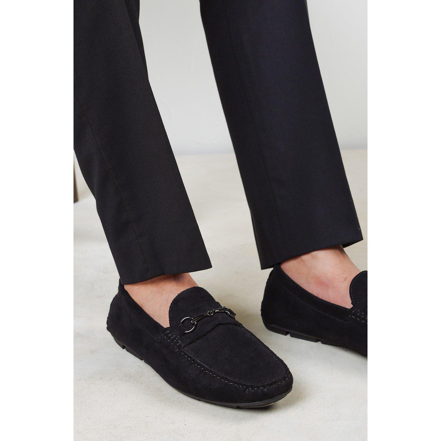 Black - Wheres That From - Hudson Suede Slip On Buckle Loafer - 6