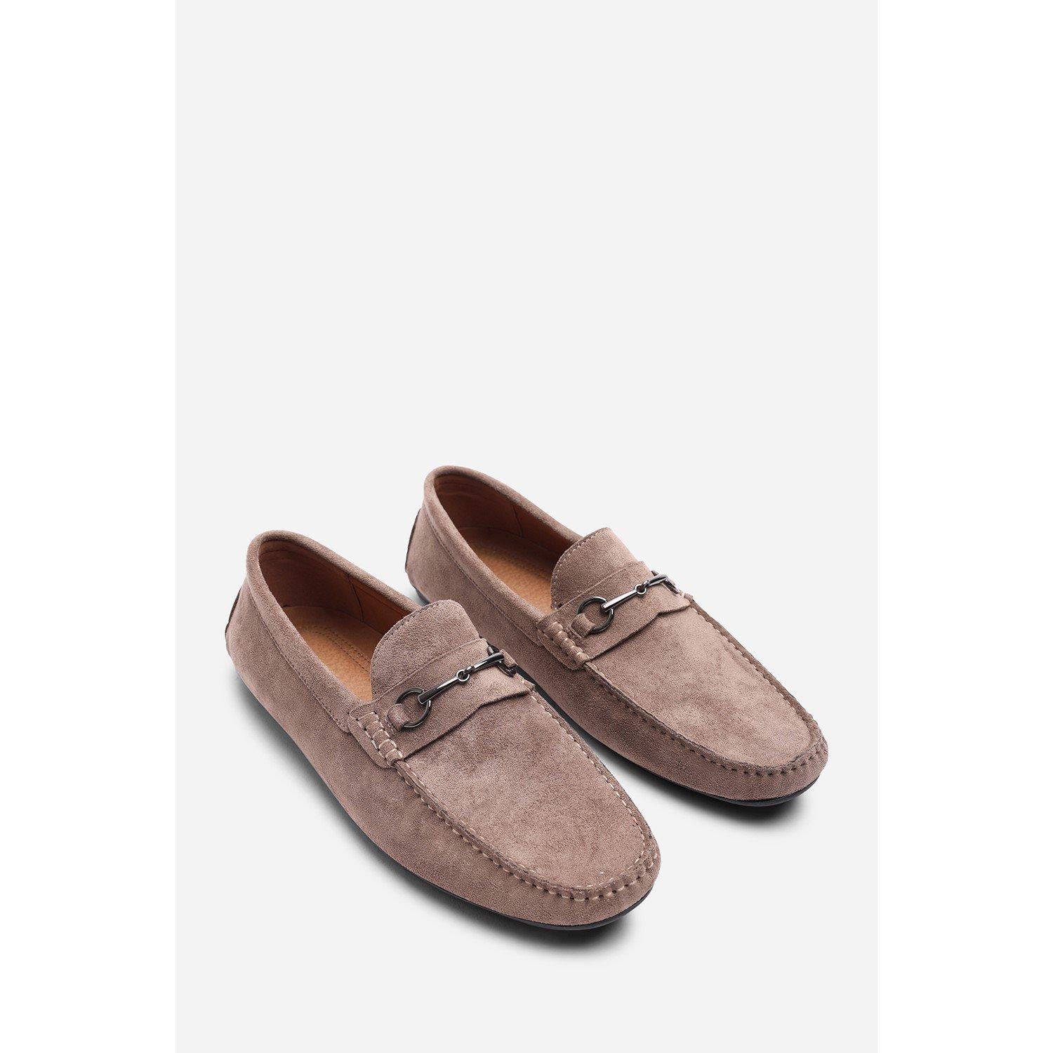 Khaki - Wheres That From - Hudson Suede Slip On Buckle Loafer - 4