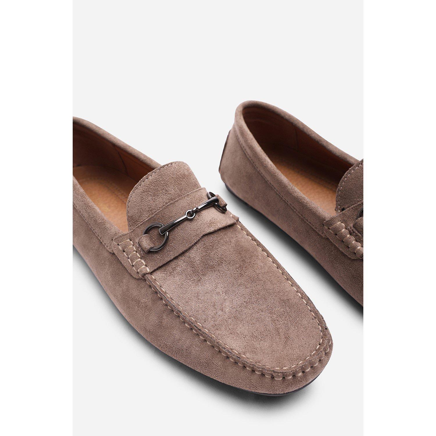 Khaki - Wheres That From - Hudson Suede Slip On Buckle Loafer - 5