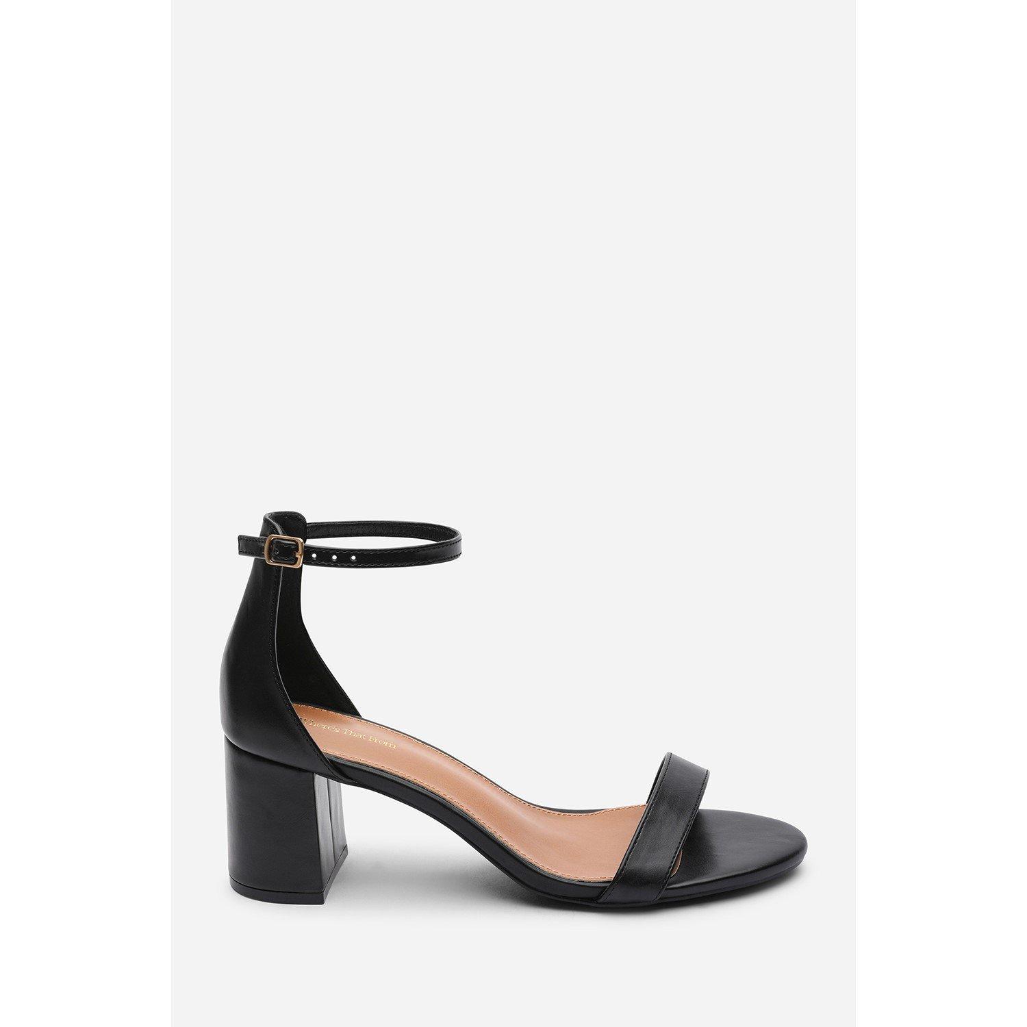Black - Wheres That From - Beacon Ankle Strap Block Heel Black Sandals - 2