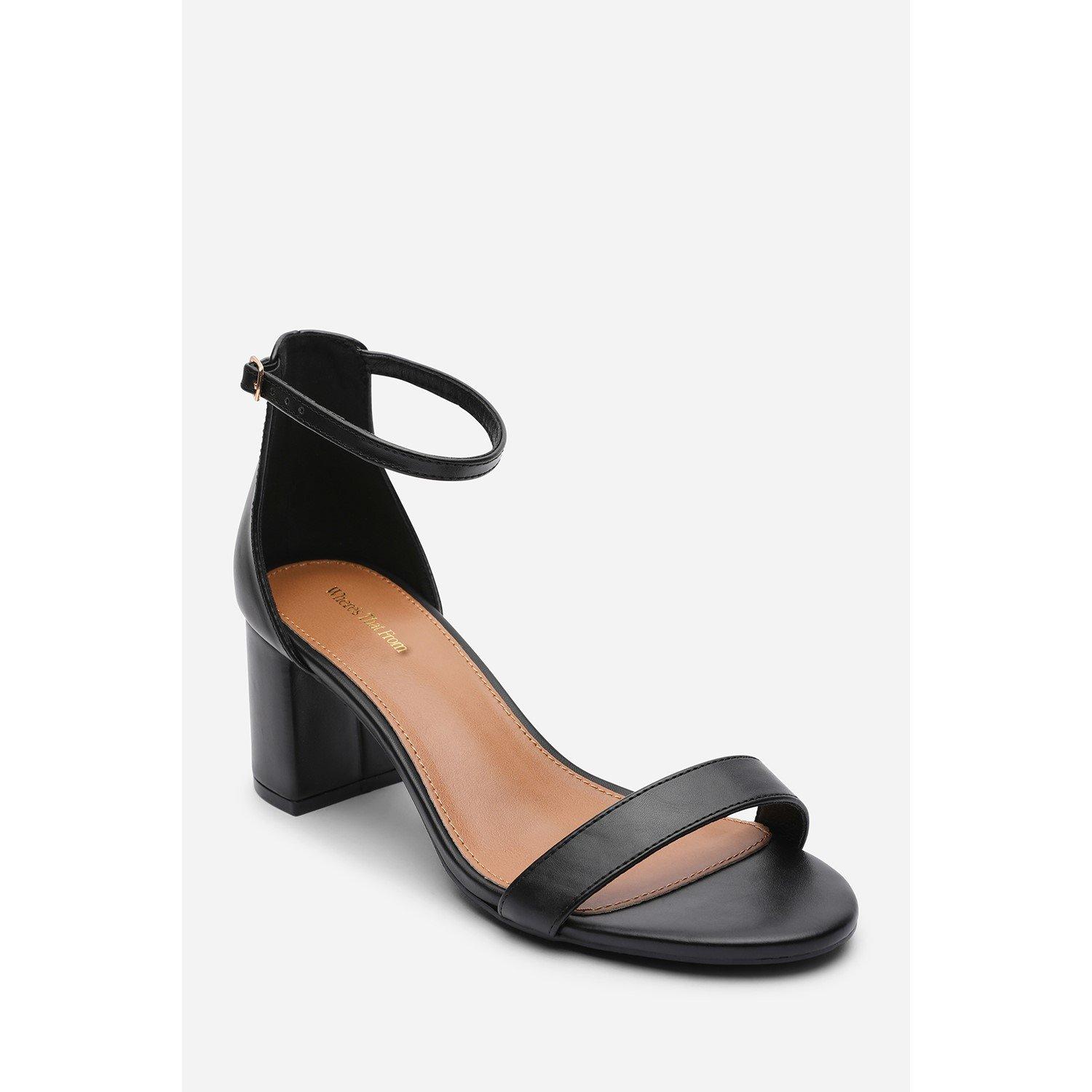 Black - Wheres That From - Beacon Ankle Strap Block Heel Black Sandals - 3