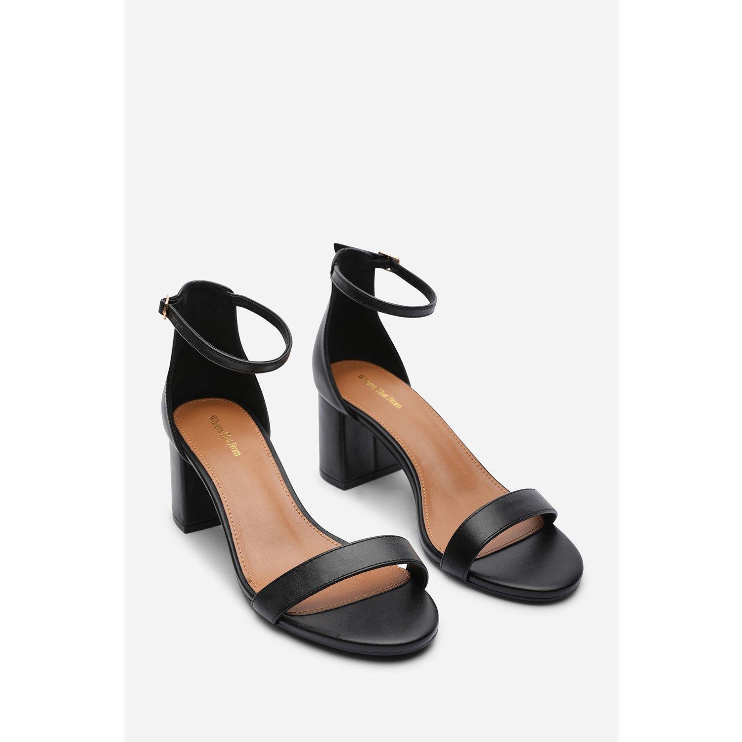 Black - Wheres That From - Beacon Ankle Strap Block Heel Black Sandals - 4