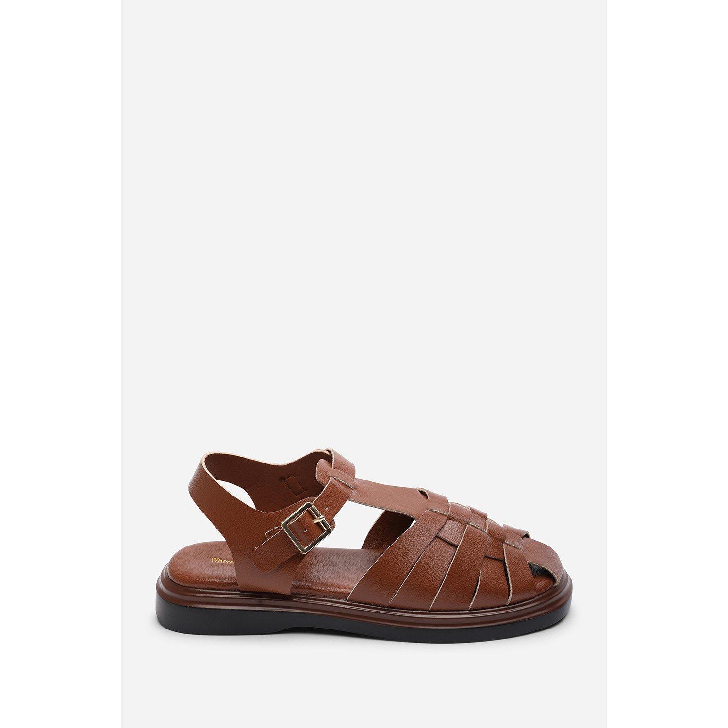Tan - Wheres That From - Chime Fisherman Flatform Tan Sandal - 2