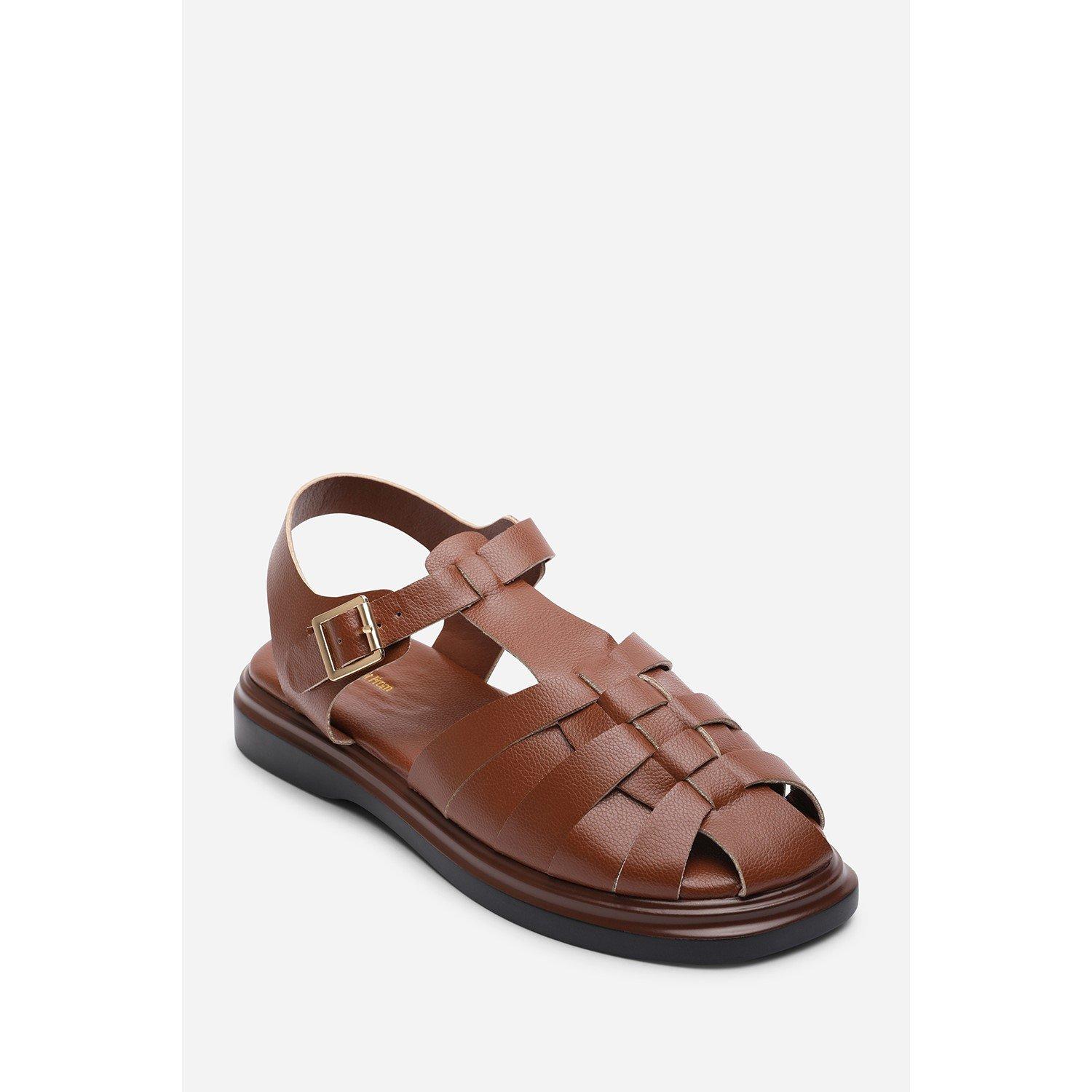 Tan - Wheres That From - Chime Fisherman Flatform Tan Sandal - 3