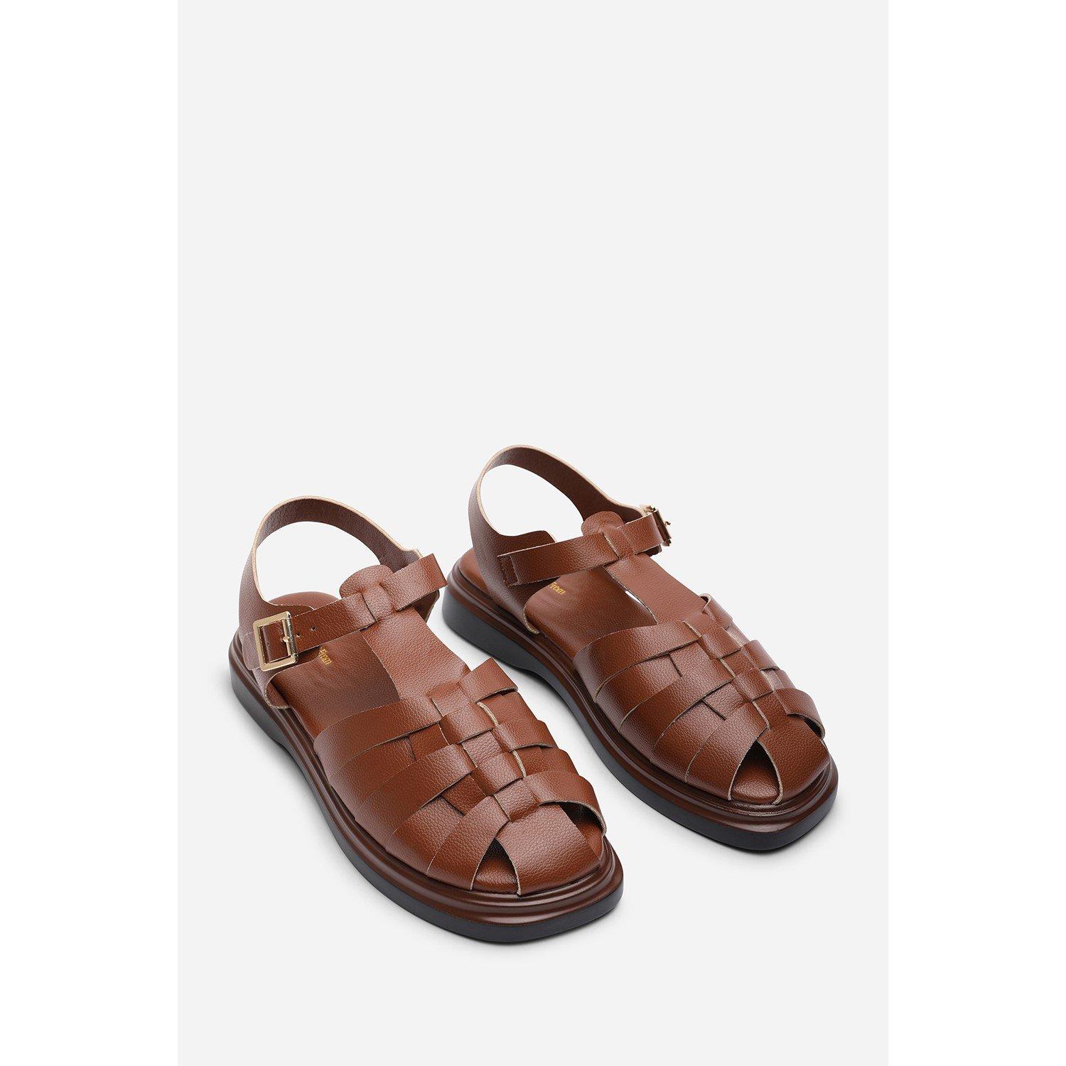 Tan - Wheres That From - Chime Fisherman Flatform Tan Sandal - 4