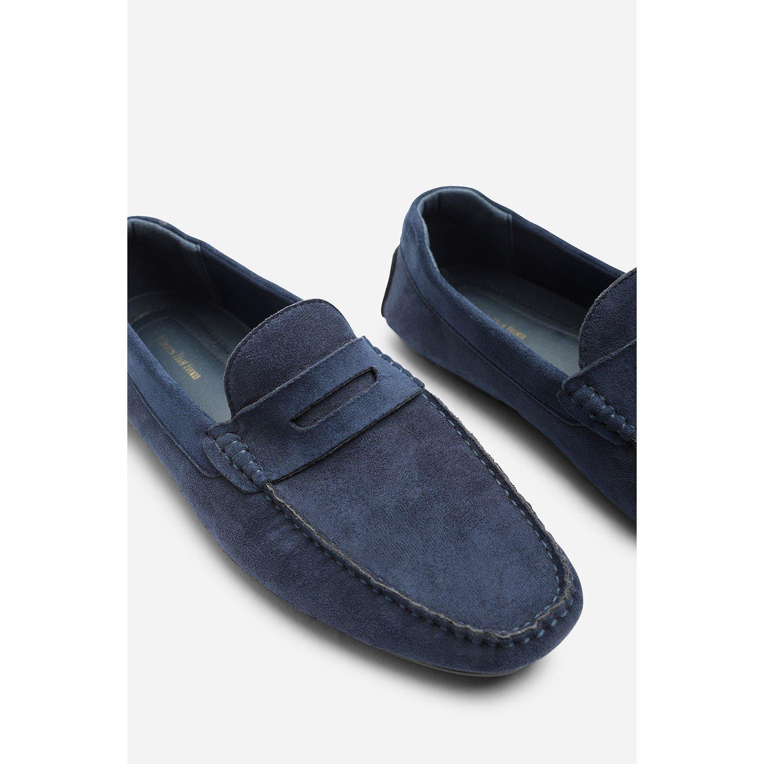 Navy - Wheres That From - Kyle Suede Slip on Bubble Loafer - 5