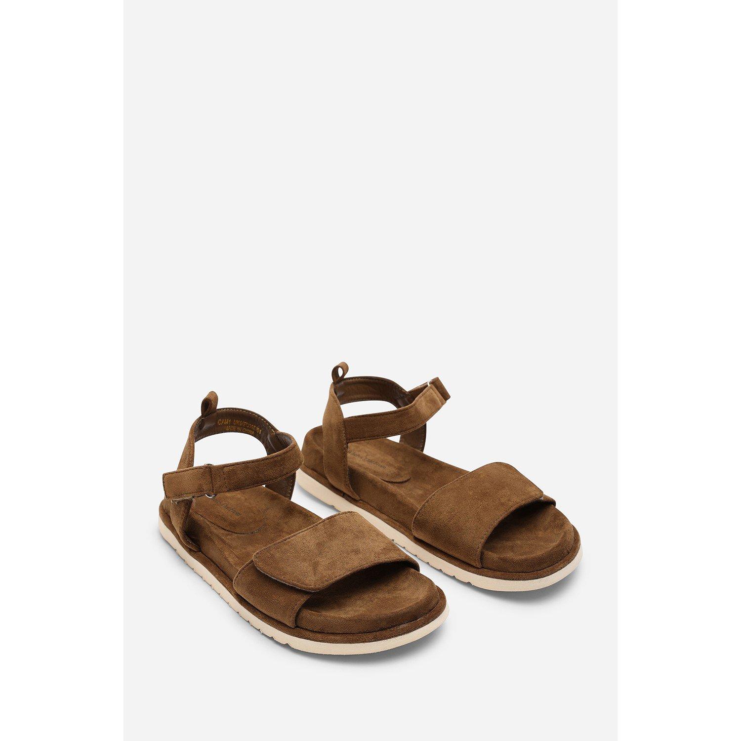 Khaki - Wheres That From - Corfu Multi Strap Khaki Suede Sandal - 4