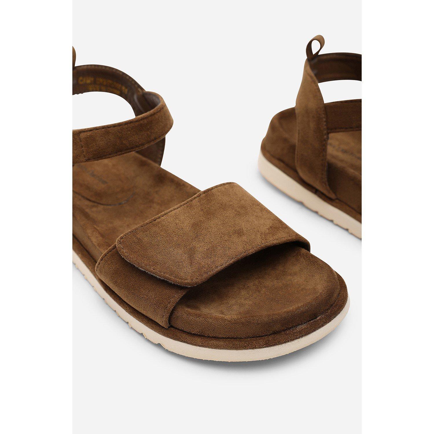 Khaki - Wheres That From - Corfu Multi Strap Khaki Suede Sandal - 5