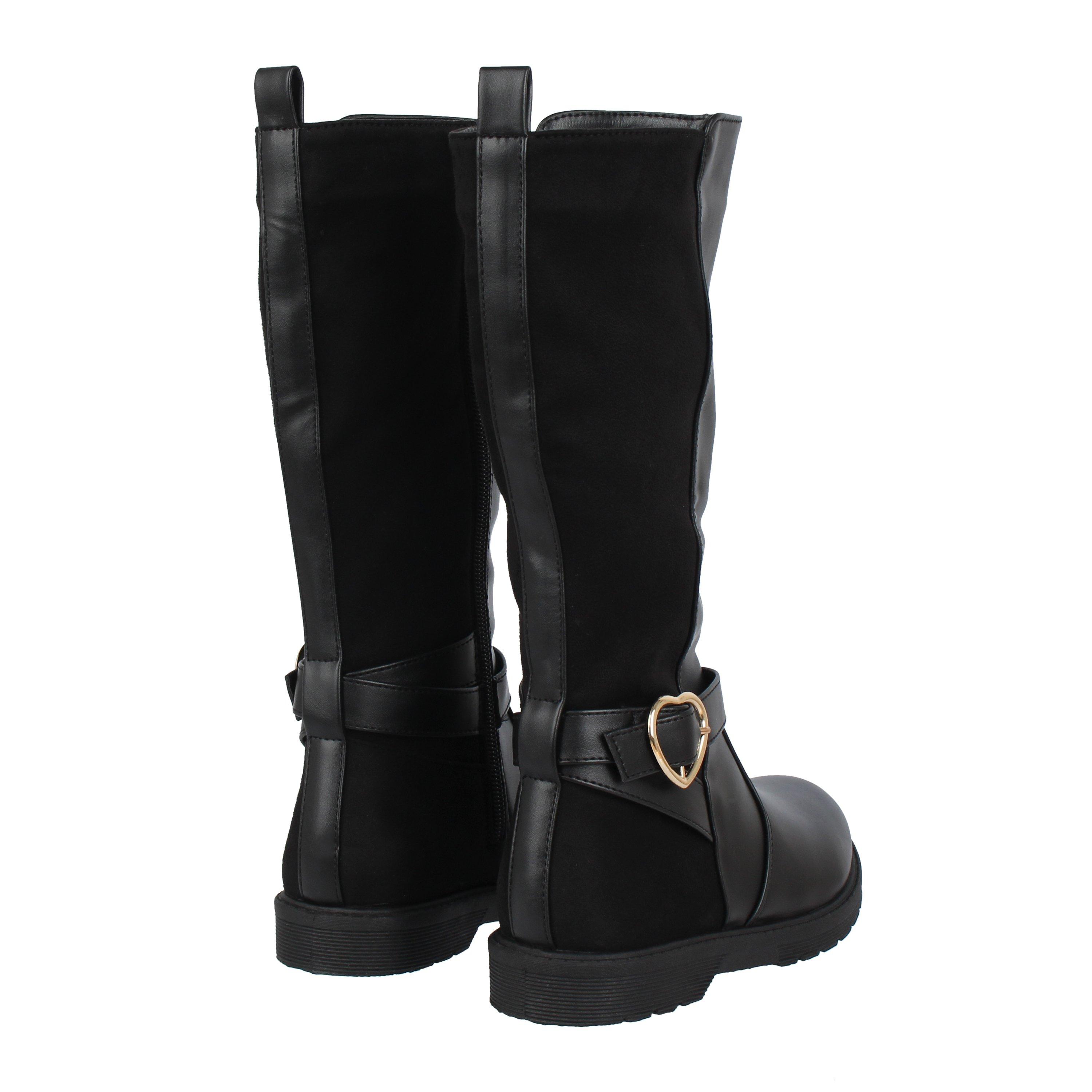 Black - Miso - Heart Buckle Boot - 4