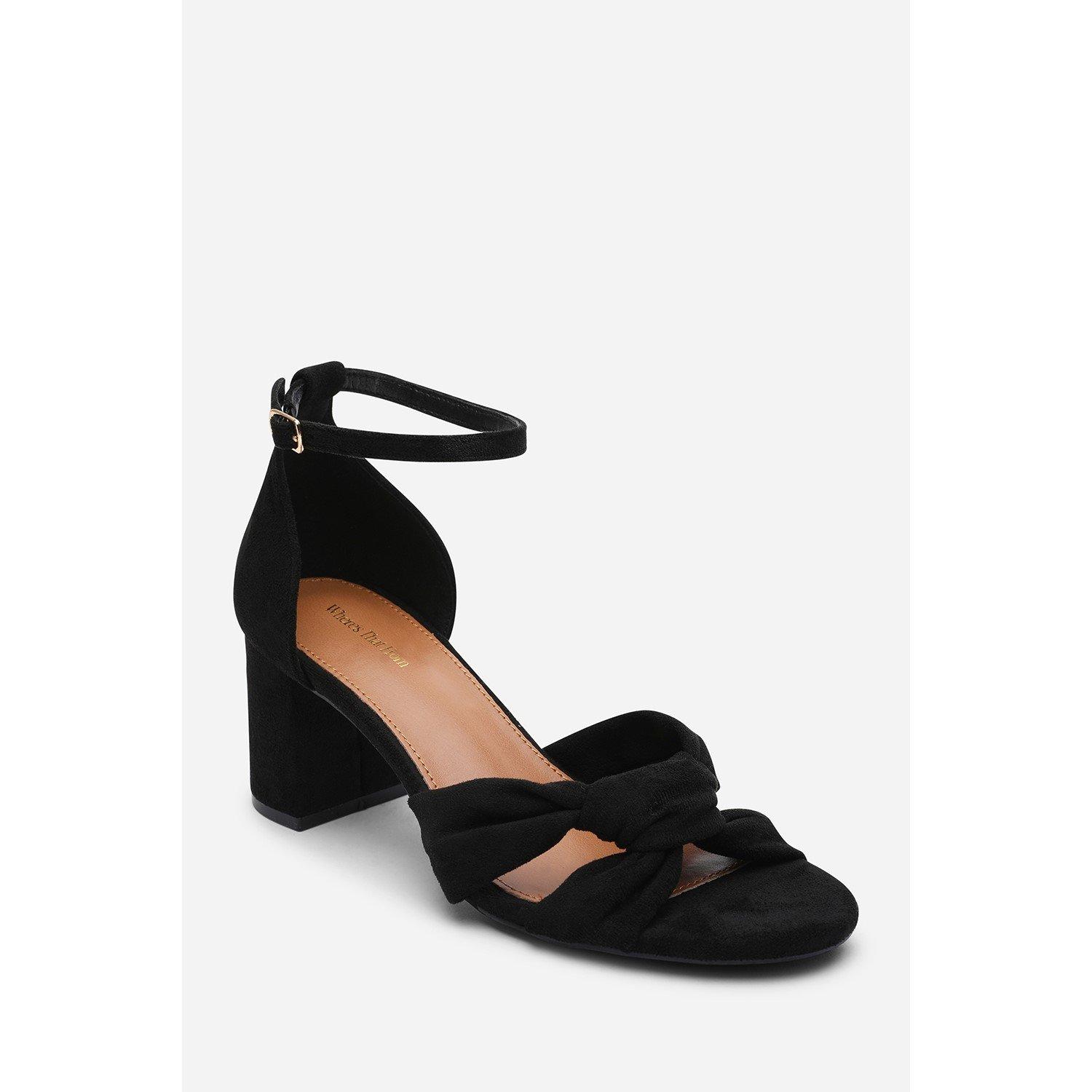 Black - Wheres That From - Avelia Black Strappy Block Heel Sandal - 3
