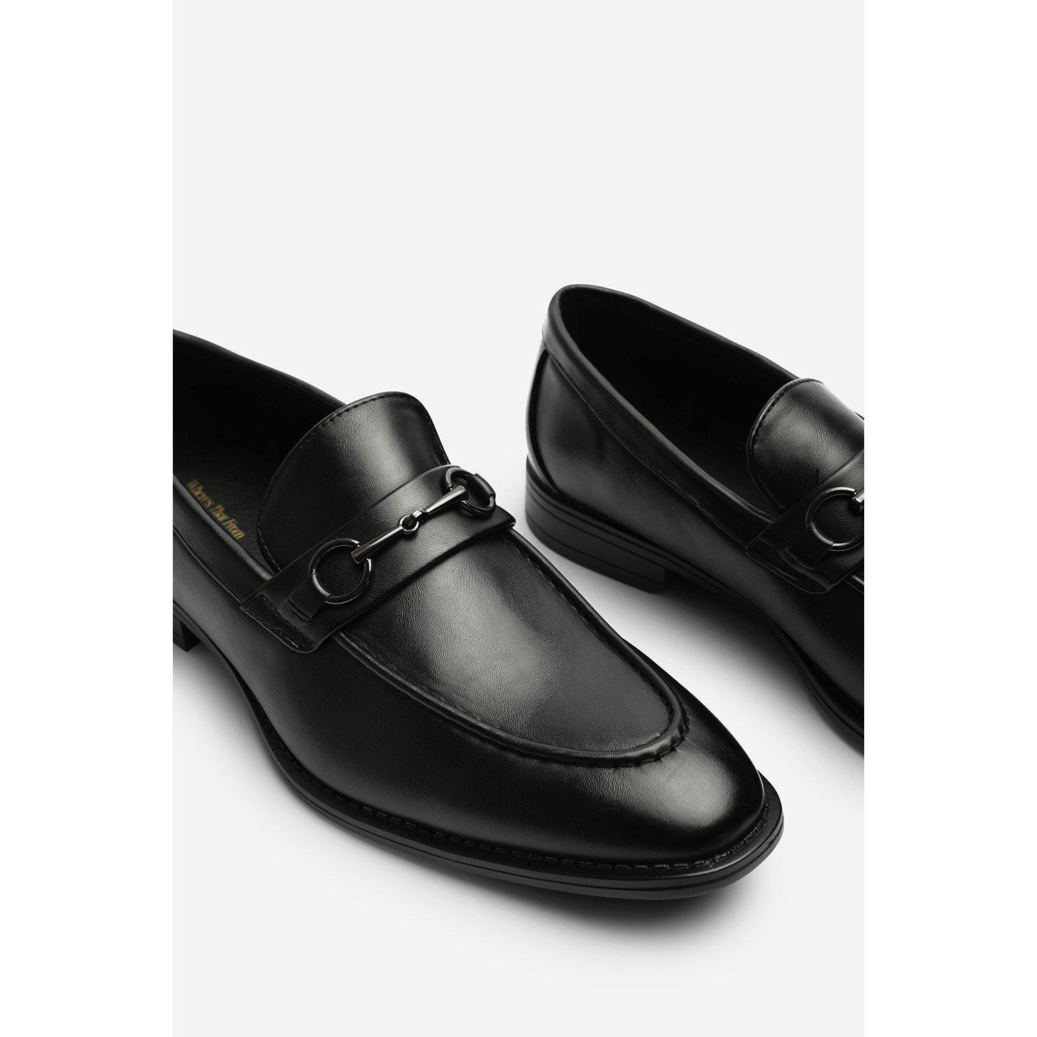 Black - Wheres That From - Declan Pointed Toe Slip On Buckle Loafer - 5