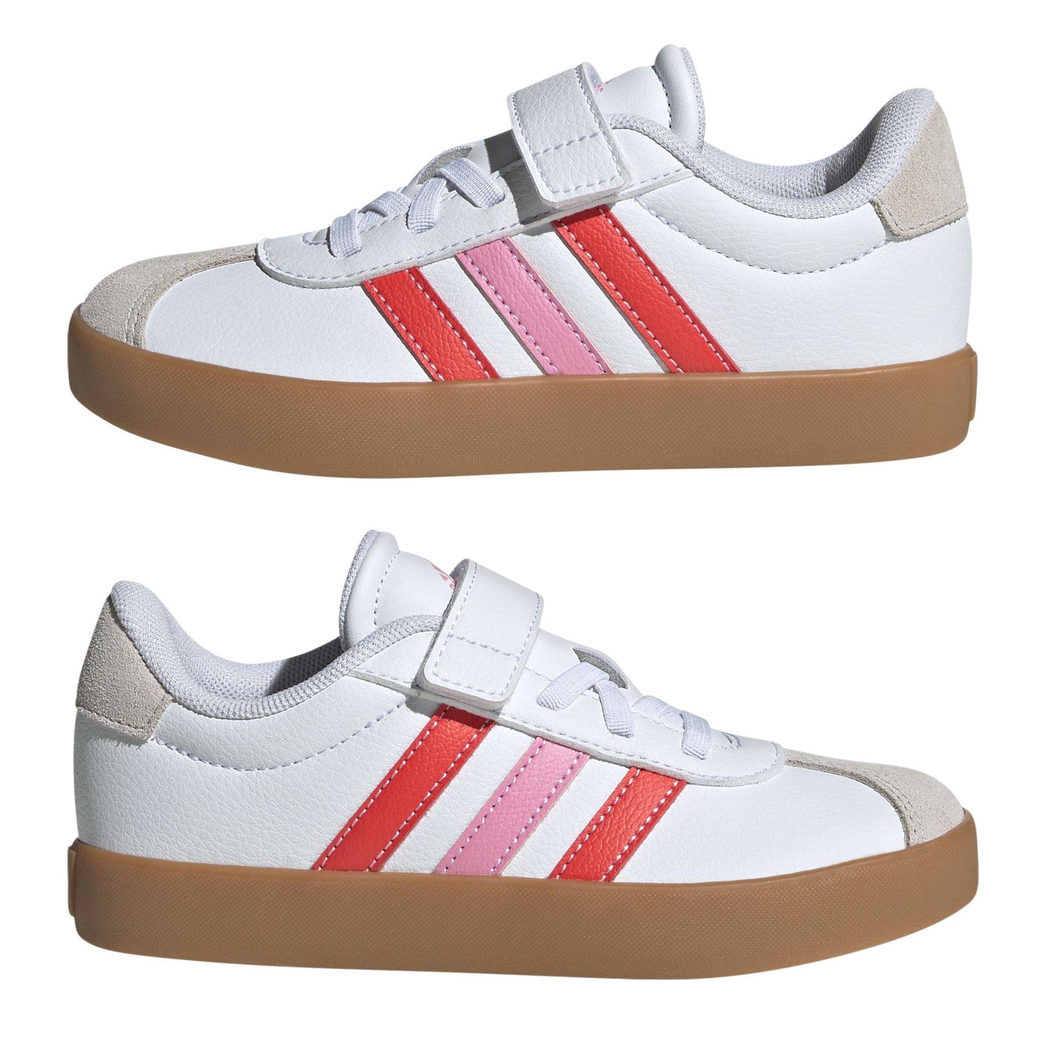 Weiß/Rot/Rosa - adidas - VL Court 3.0 Trainers Childrens - 9