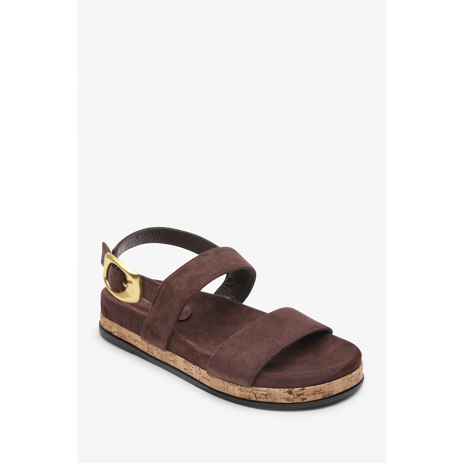 Dark Brown - Wheres That From - Canopy Cross Over Strap Dark Brown Suede Sandal - 3