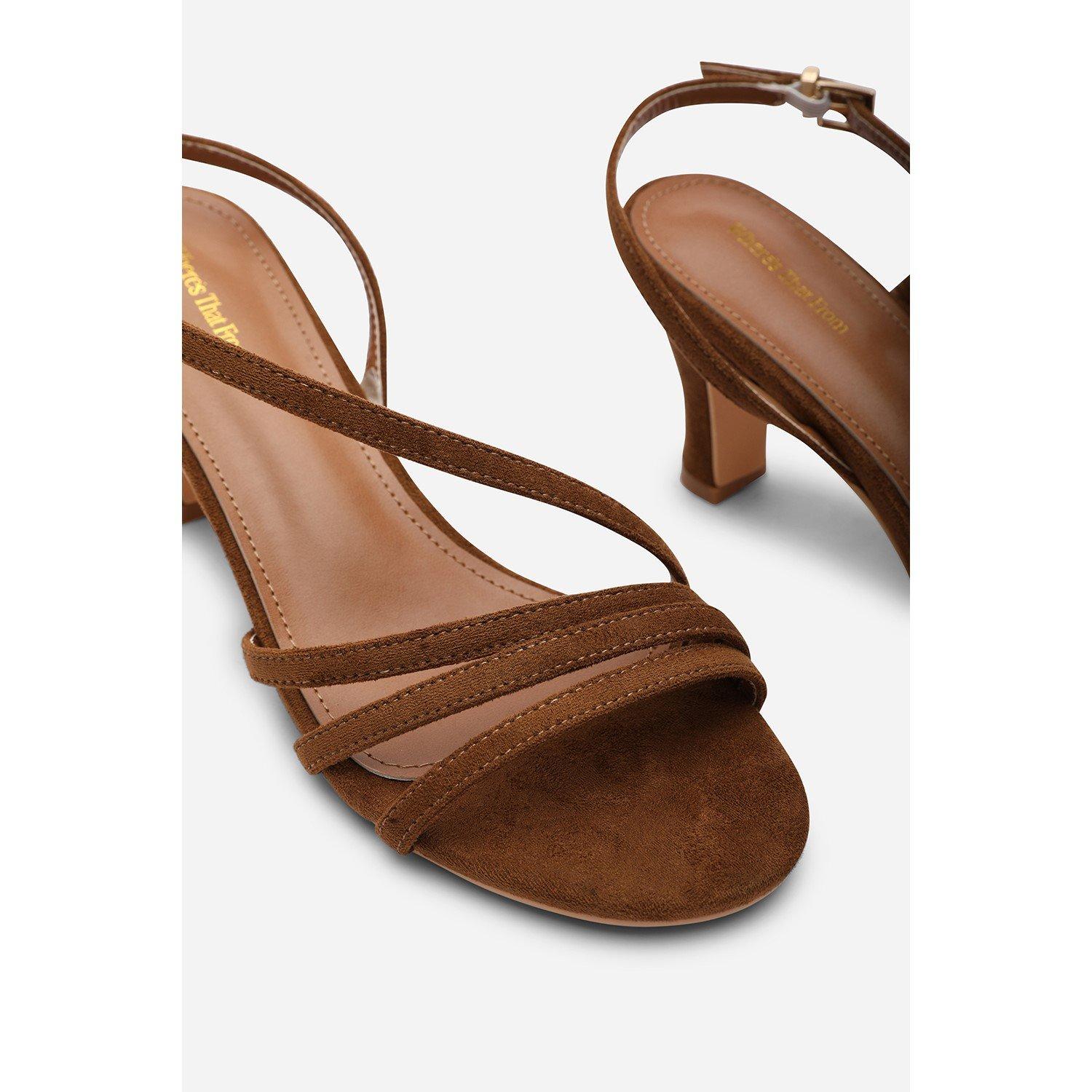 Cognac - Wheres That From - Mykonos Multi Strap Slingback Cognac Suede Low Blo - 5