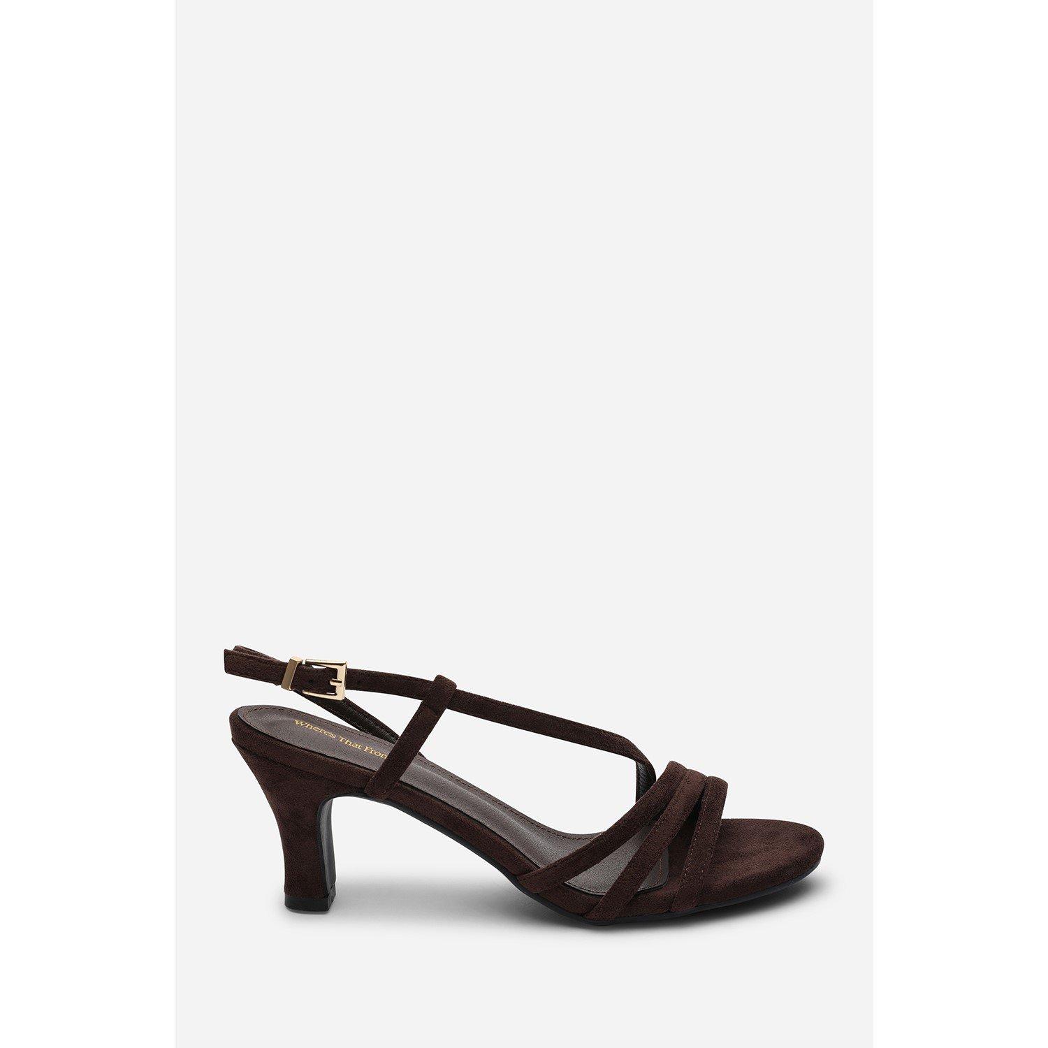 Dark Brown - Wheres That From - Mykonos Multi Strap Slingback Dark Brown Suede Low - 2