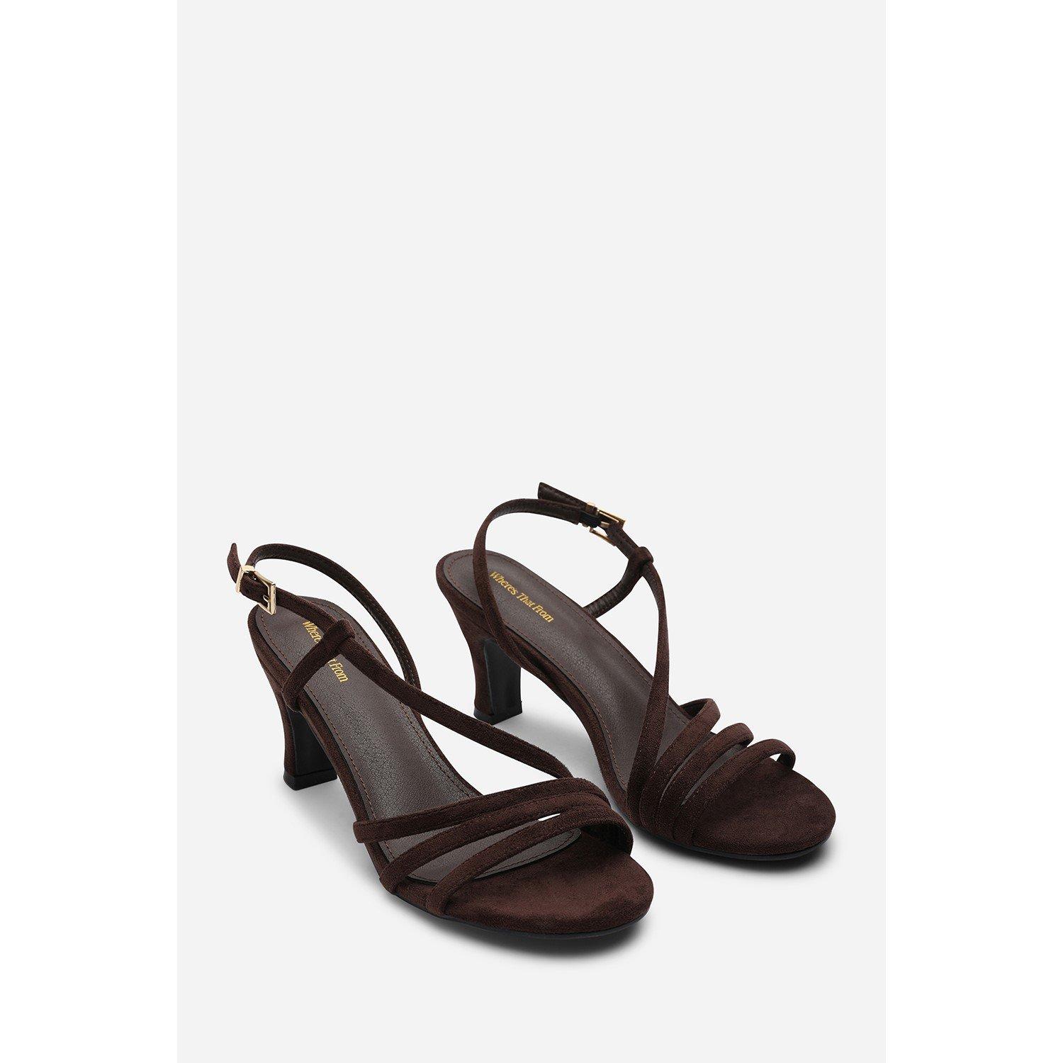 Dark Brown - Wheres That From - Mykonos Multi Strap Slingback Dark Brown Suede Low - 4