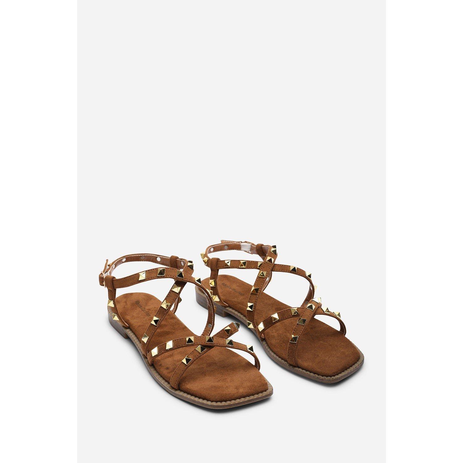 Cognac - Wheres That From - Montana Gladiator Sandal With Studd Detail In Cogn - 4