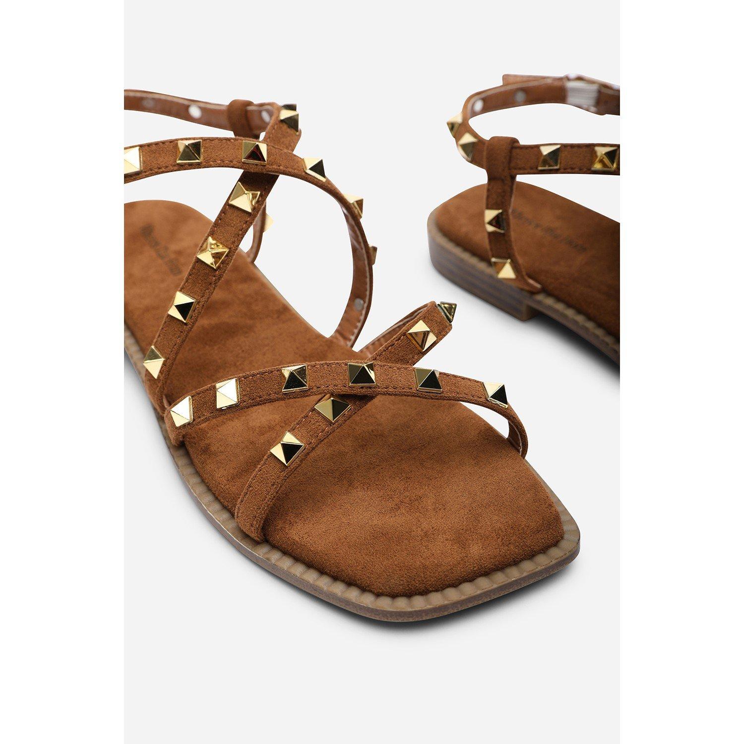 Cognac - Wheres That From - Montana Gladiator Sandal With Studd Detail In Cogn - 5