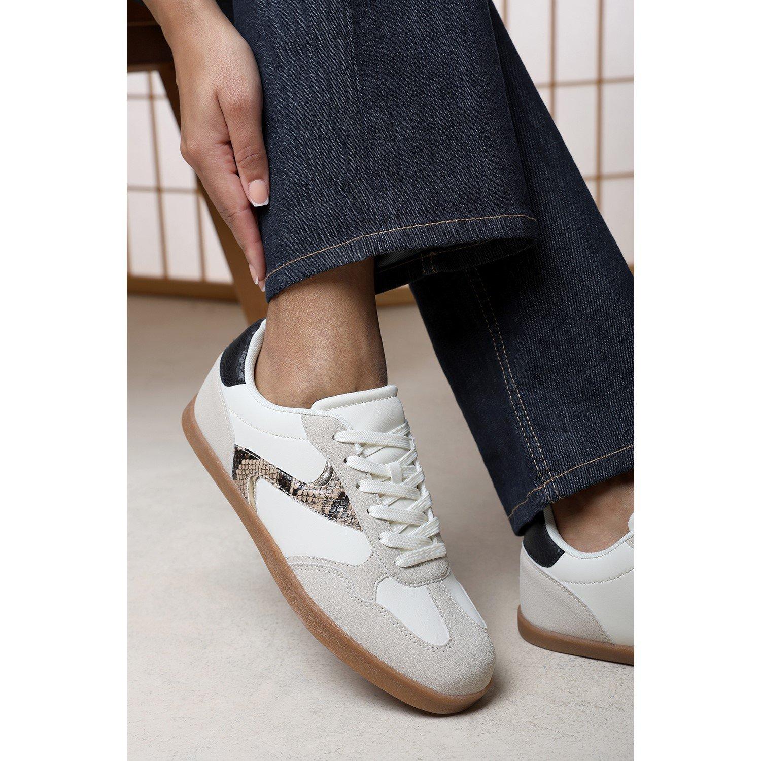 White - Wheres That From - Anaiah Low Profile Side Panel Detailed Trainer - 2