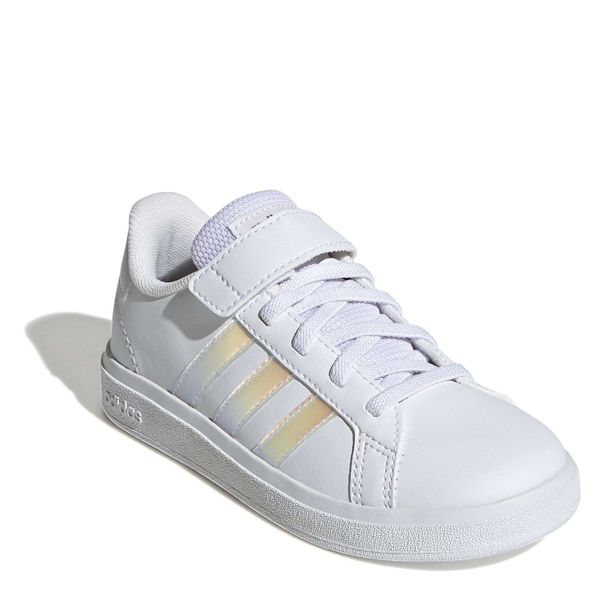 White/Irides - adidas - Grand Court Trainers Child Girls - 3