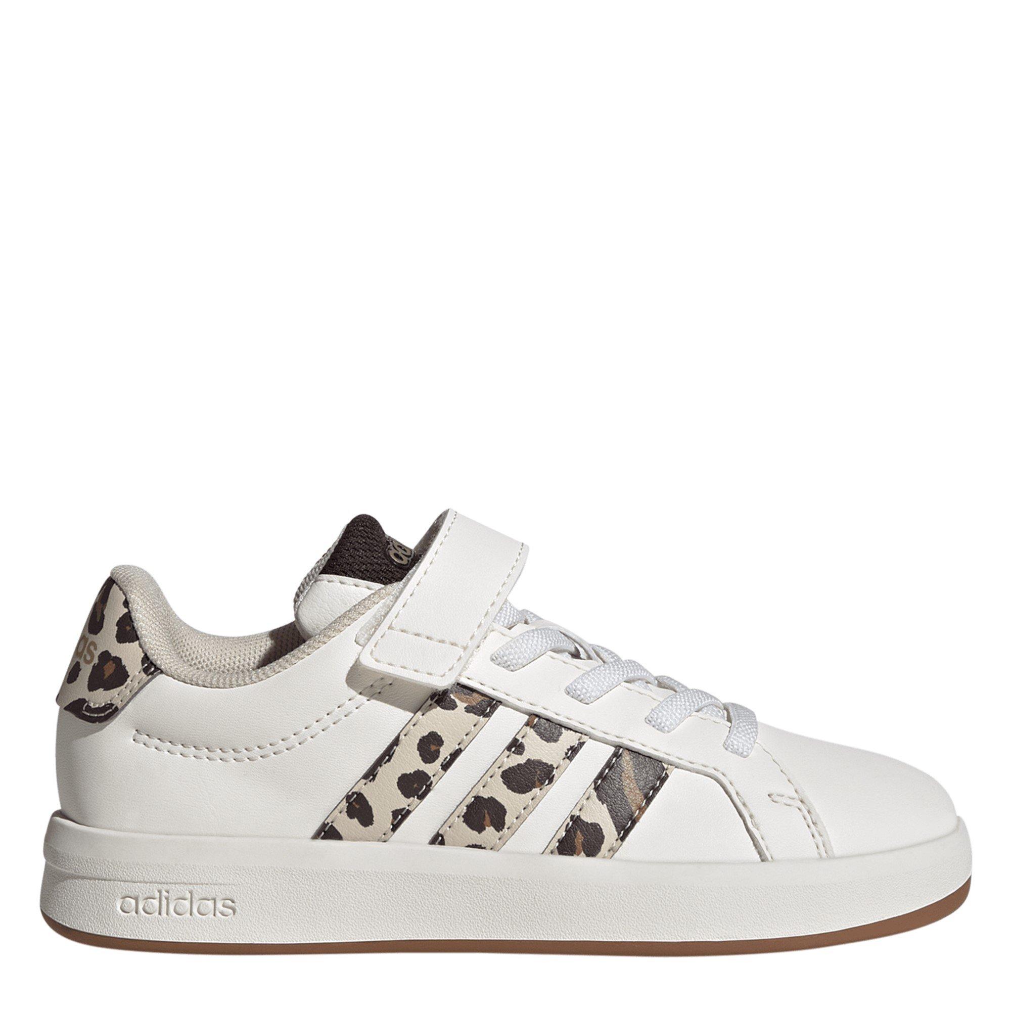 Adidas Girls Grand Court Trainers Child - White/Animal - 1 (33)